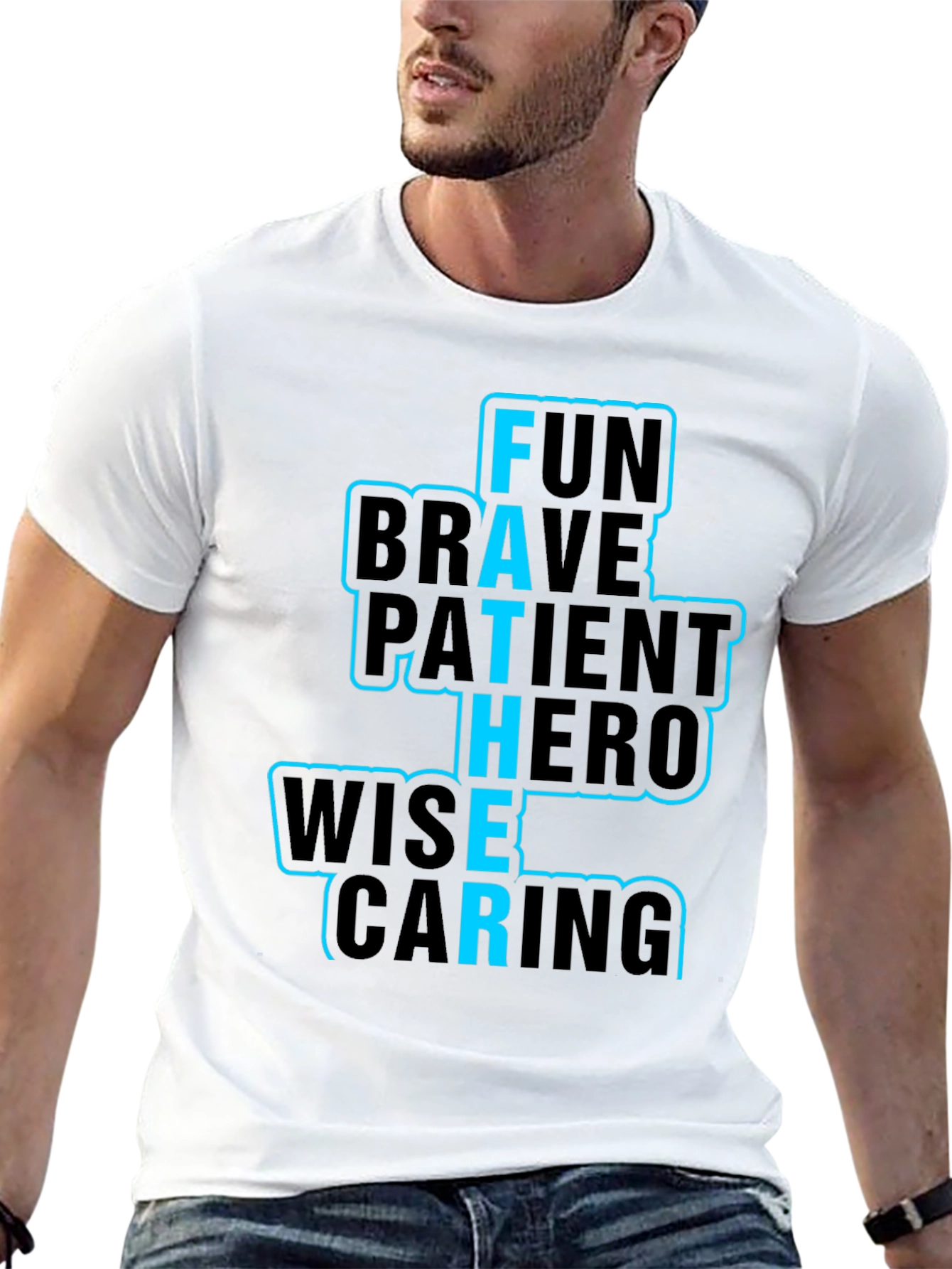 Fathers Day T-Shirt Fun Brave Hero Wise