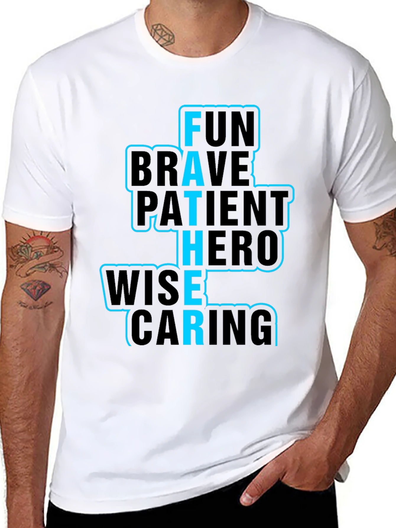 Fathers Day T-Shirt Fun Brave Hero Wise