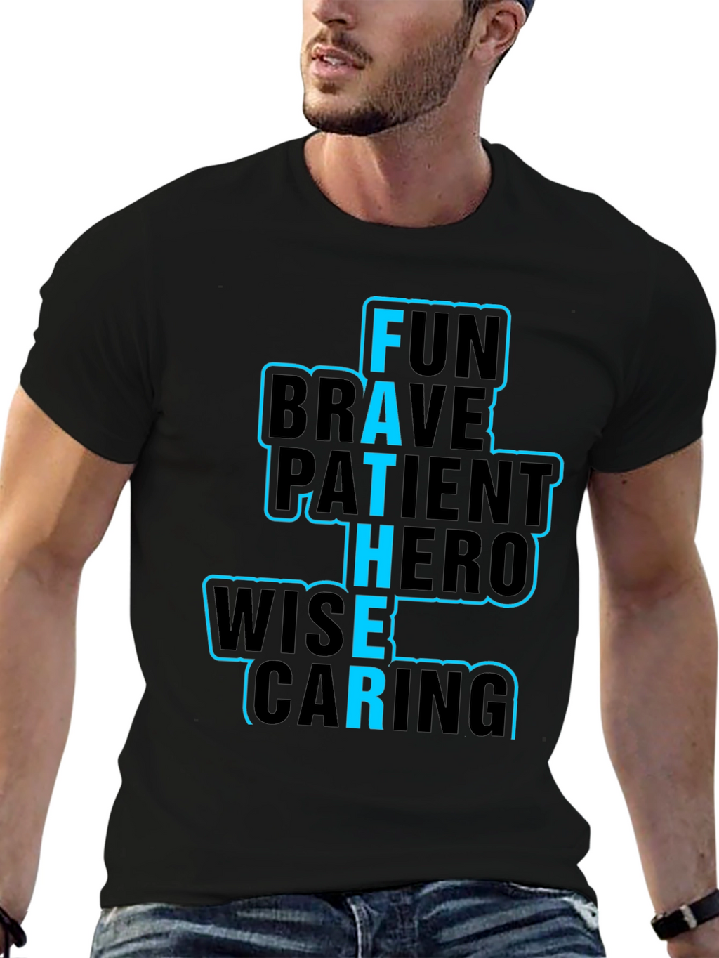 Fathers Day T-Shirt Fun Brave Hero Wise