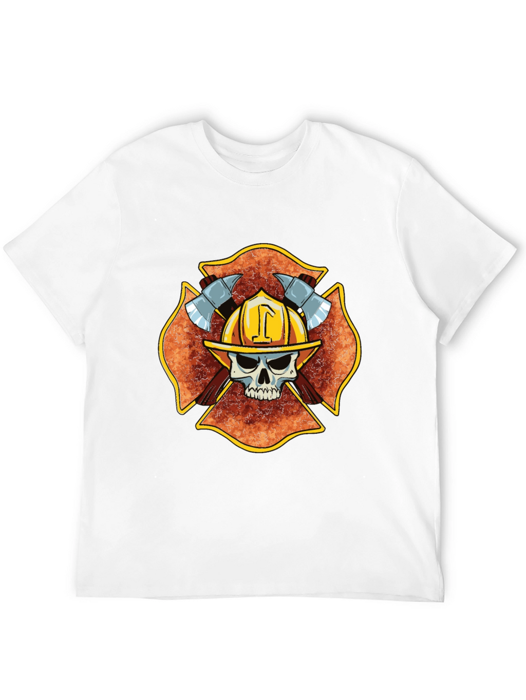 Firefighter Skull Maltese Cross T-Shirt