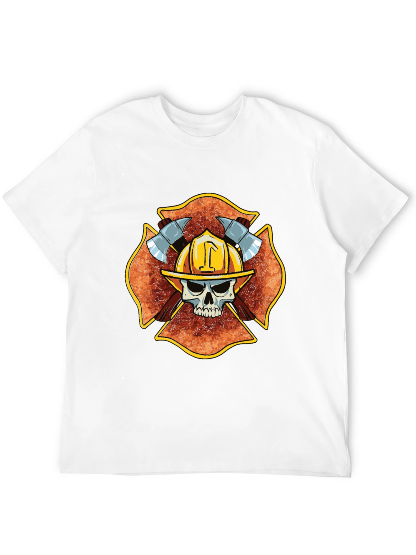 Firefighter Skull Maltese Cross T-Shirt