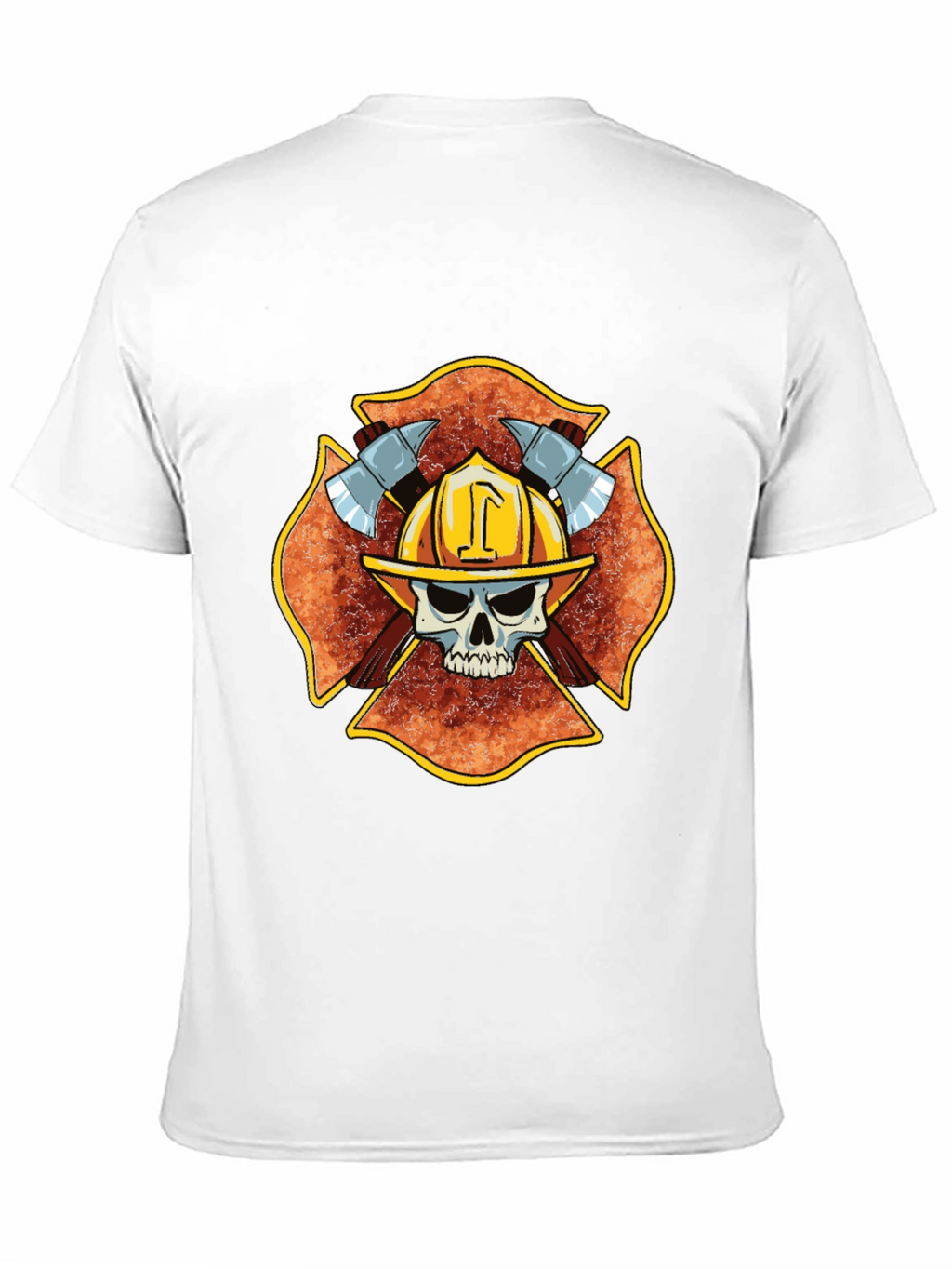 Firefighter Skull Maltese Cross T-Shirt
