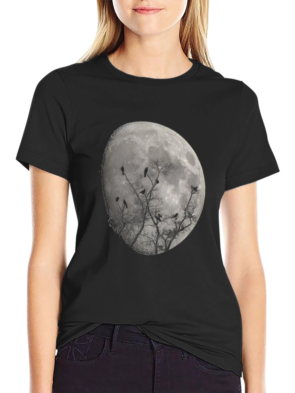 Raven Moon T-Shirt - Unique Gothic Design