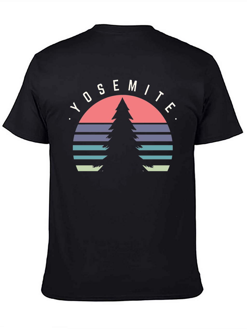 Yosemite Tree Graphic Tee - Black Cotton T-Shirt