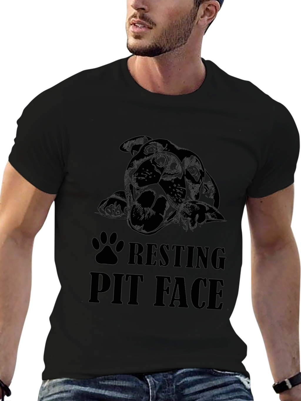 Resting Pit Face Black T-Shirt