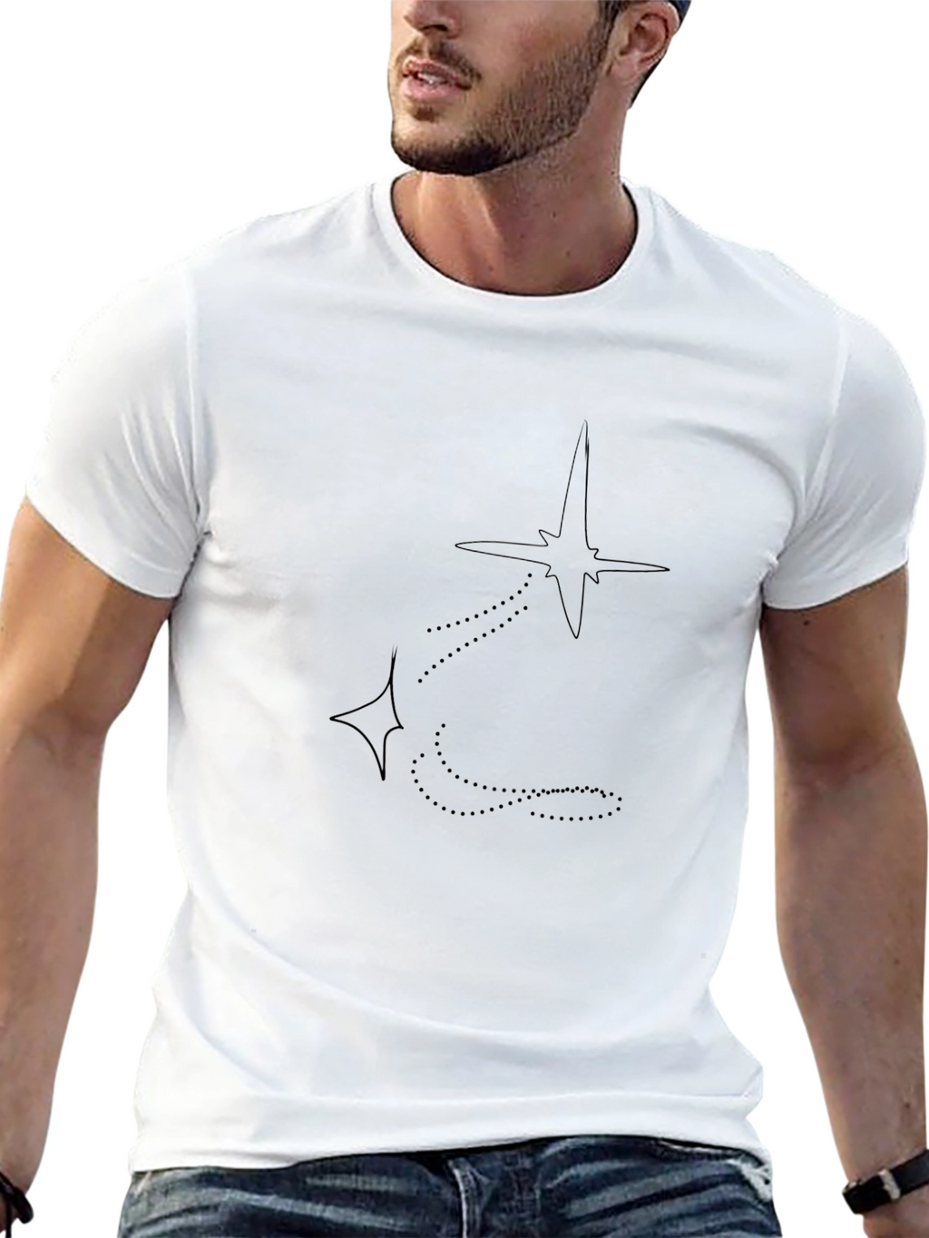 Minimalist Star Constellation Black T-Shirt