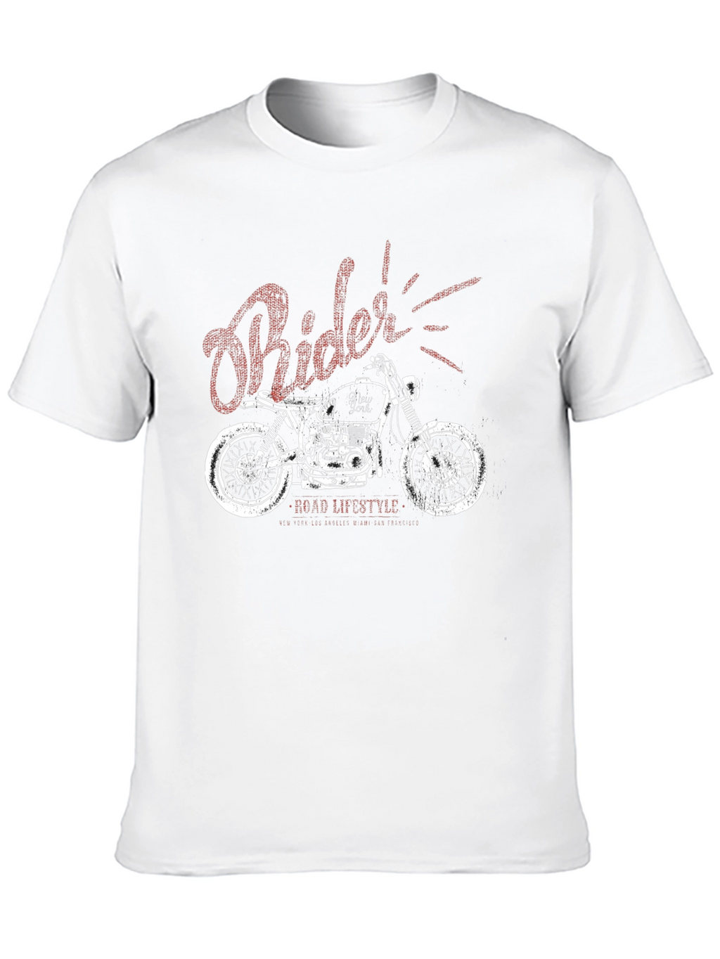 Rider Motorcycle Graphic Black T-Shirt