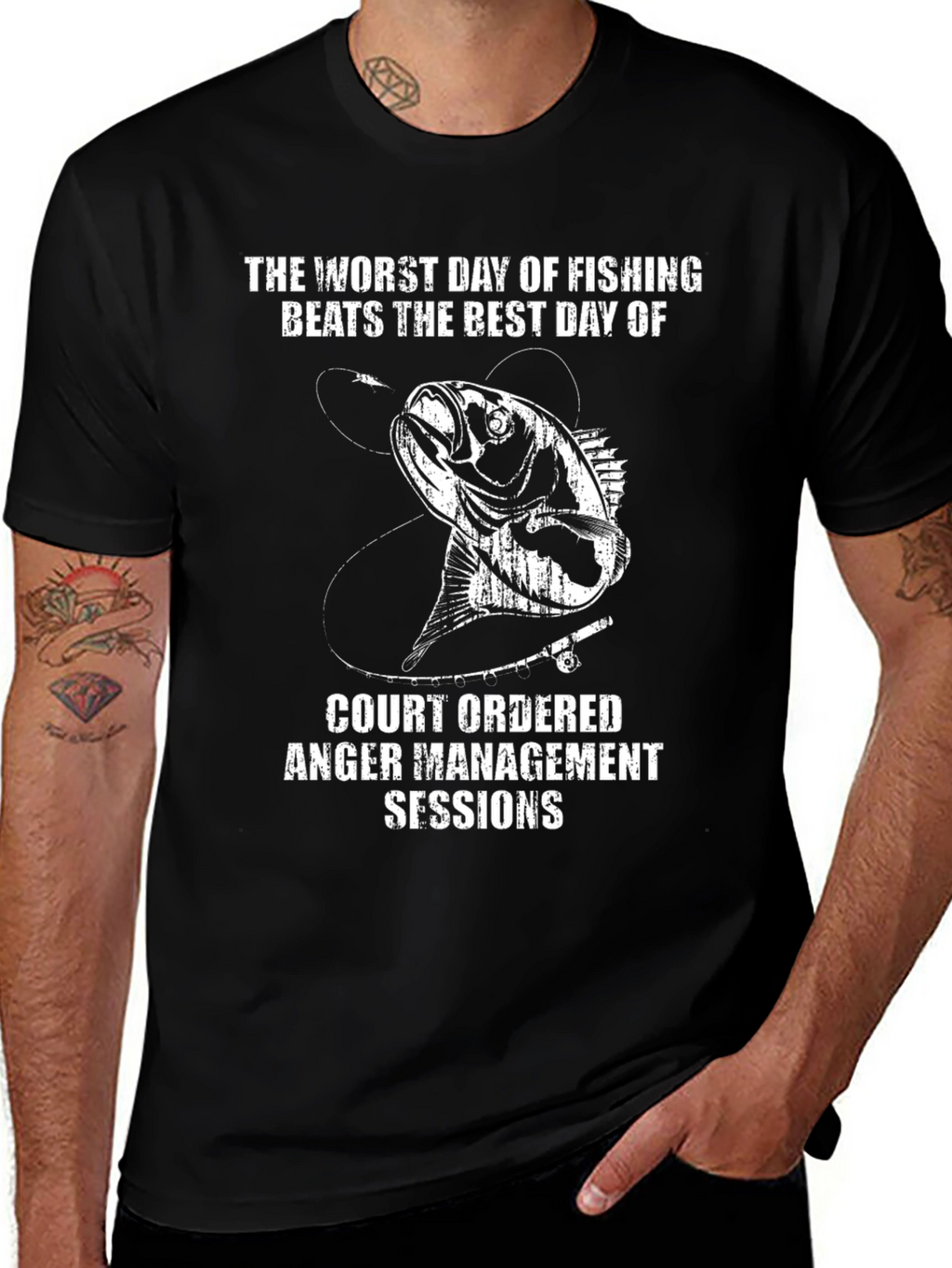 Fishing T-Shirt: Worst Day Beats Best Day!