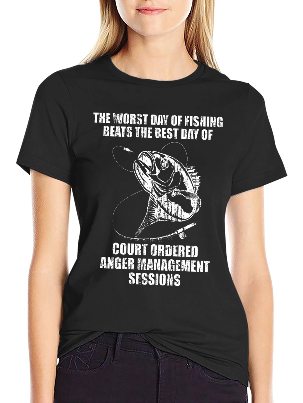 Fishing T-Shirt: Worst Day Beats Best Day!