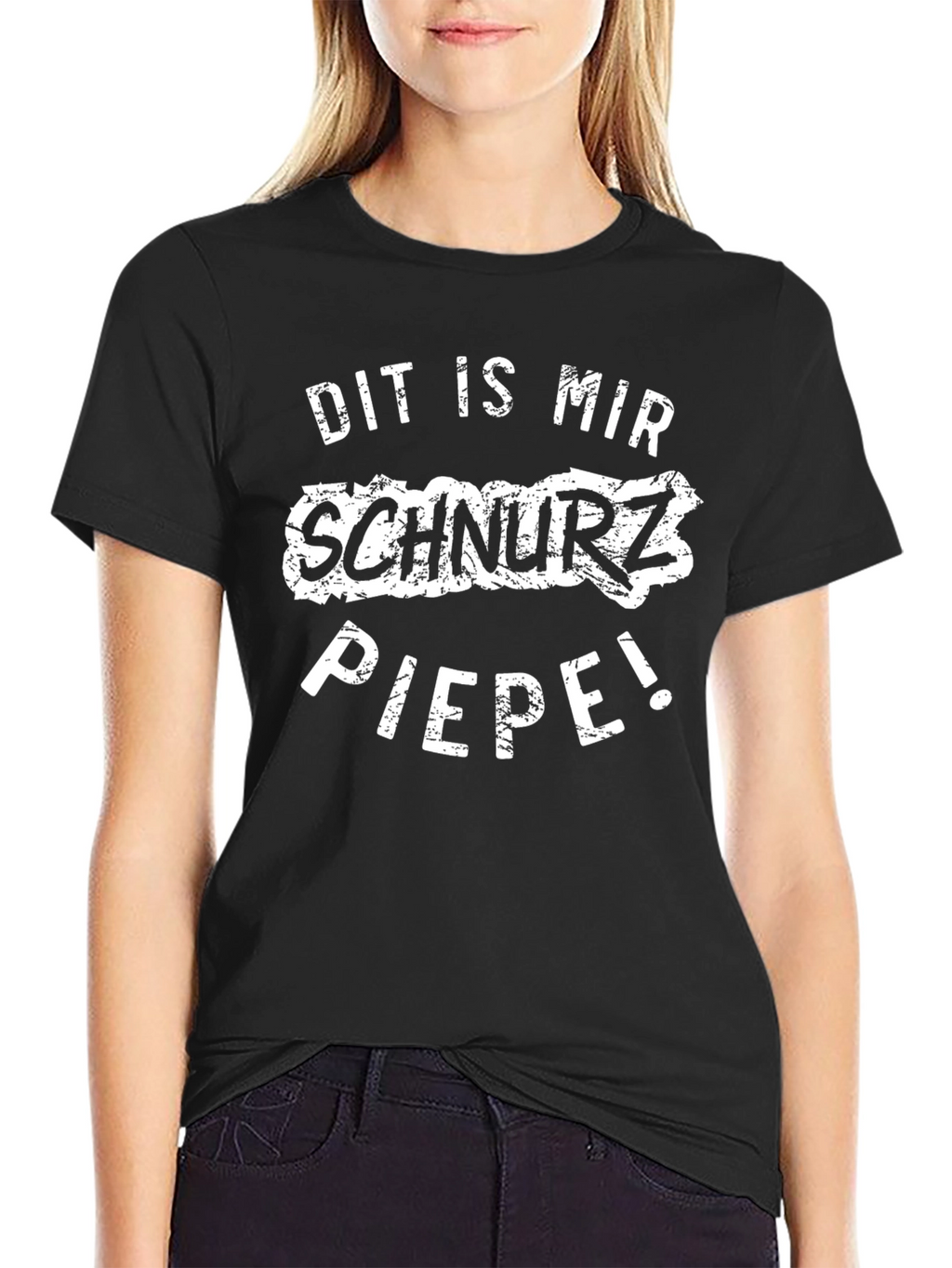 Dit is mir Schnurz Piepe! Black Graphic Tee