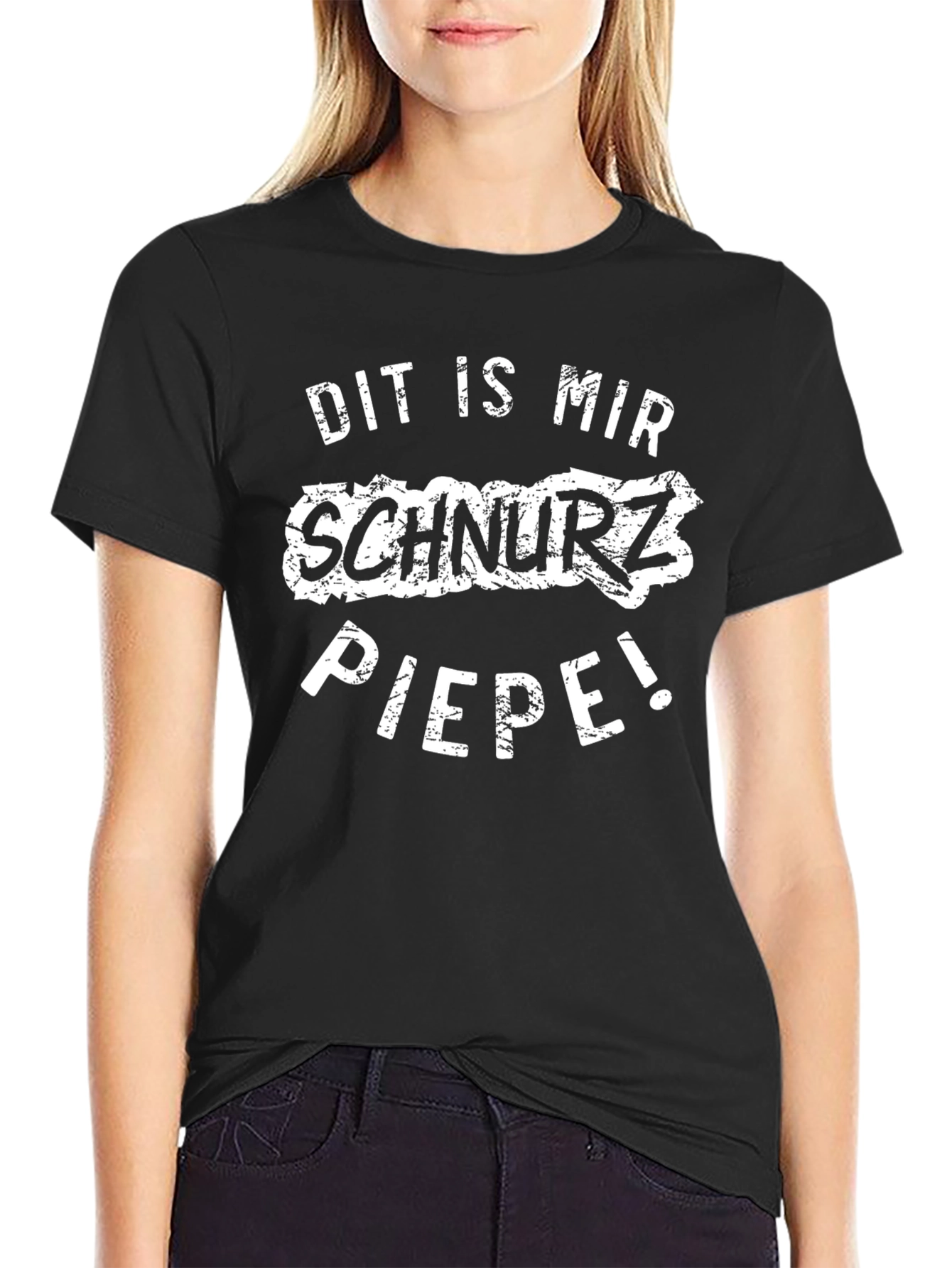 Dit is mir Schnurz Piepe! Black Graphic Tee