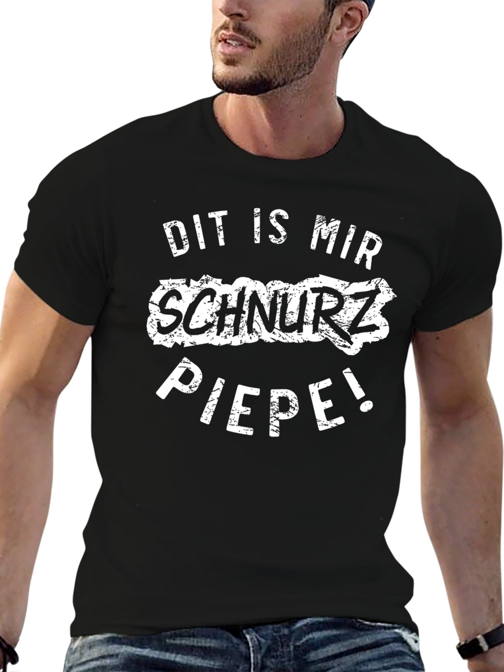 Dit is mir Schnurz Piepe! Black Graphic Tee