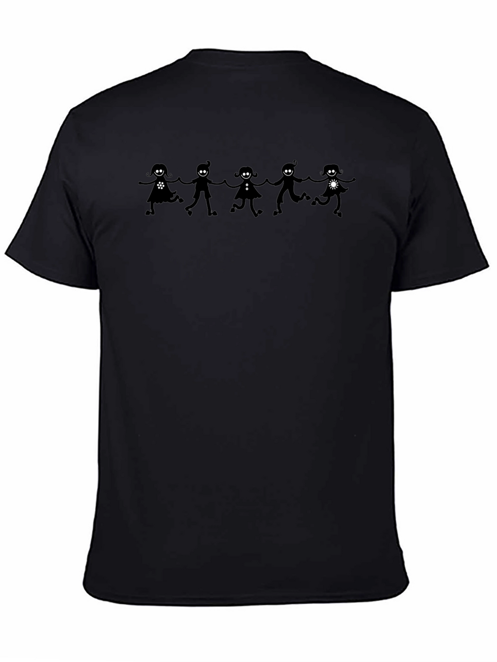 Stick Figure Kids Black T-Shirt