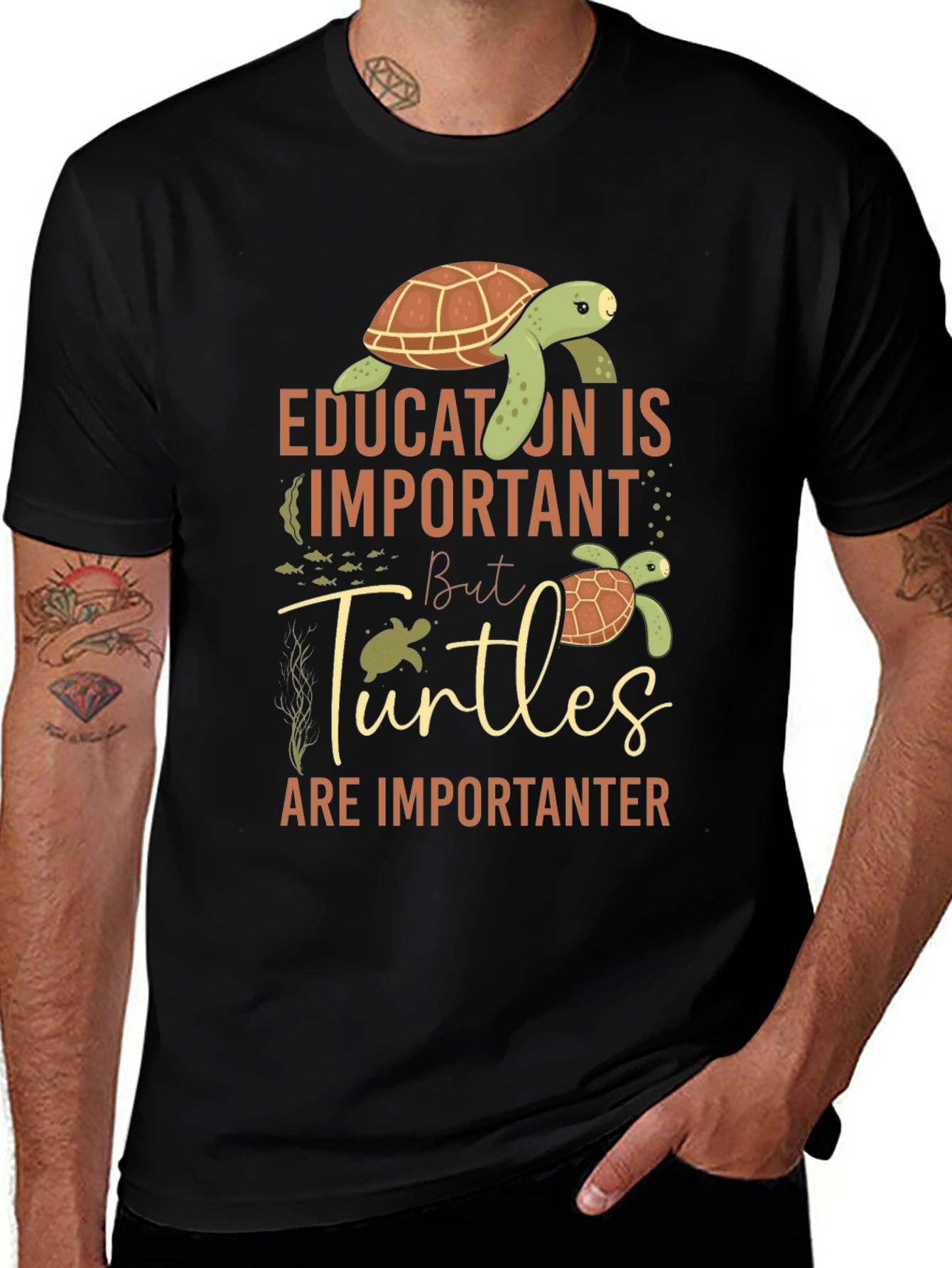 Education Is Important But Turtles Are Importanter Tee