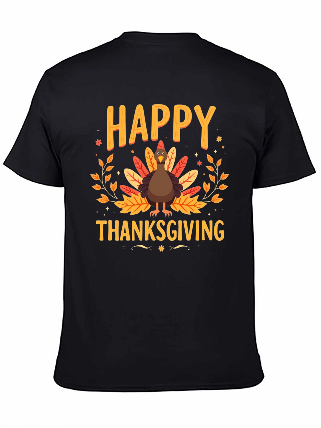 Happy Thanksgiving Turkey Graphic Tee - Holiday Apparel