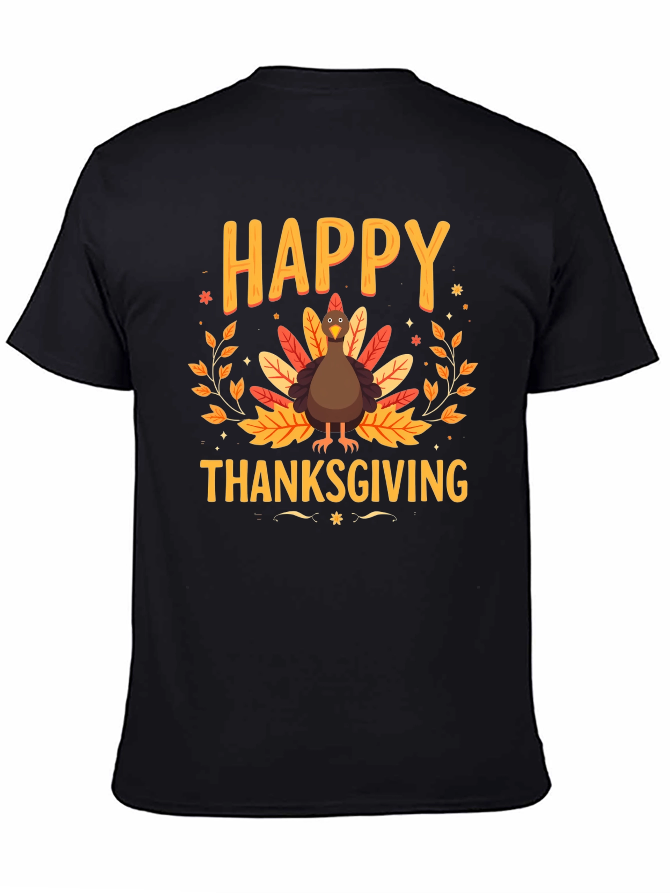 Happy Thanksgiving Turkey Graphic Tee - Holiday Apparel