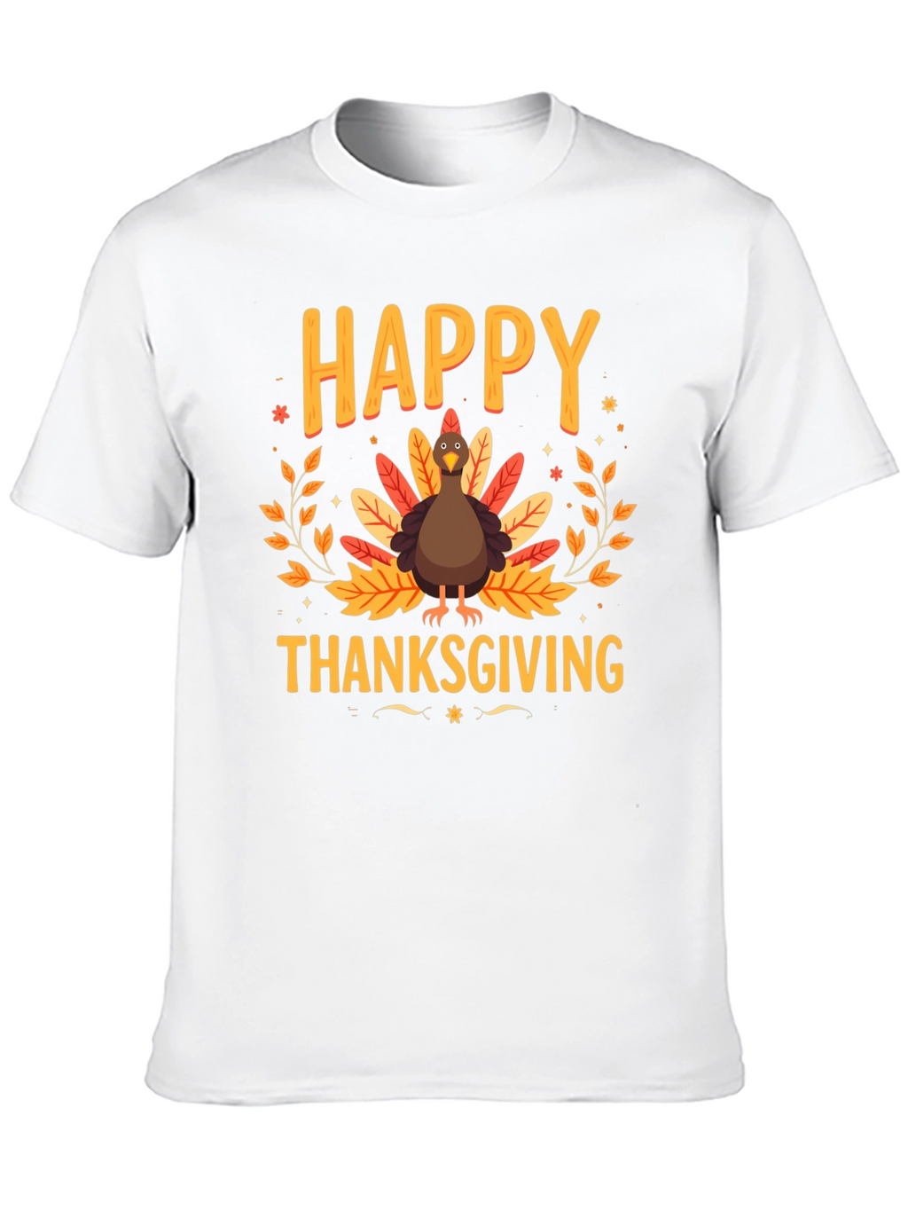 Happy Thanksgiving Turkey Graphic Tee - Holiday Apparel