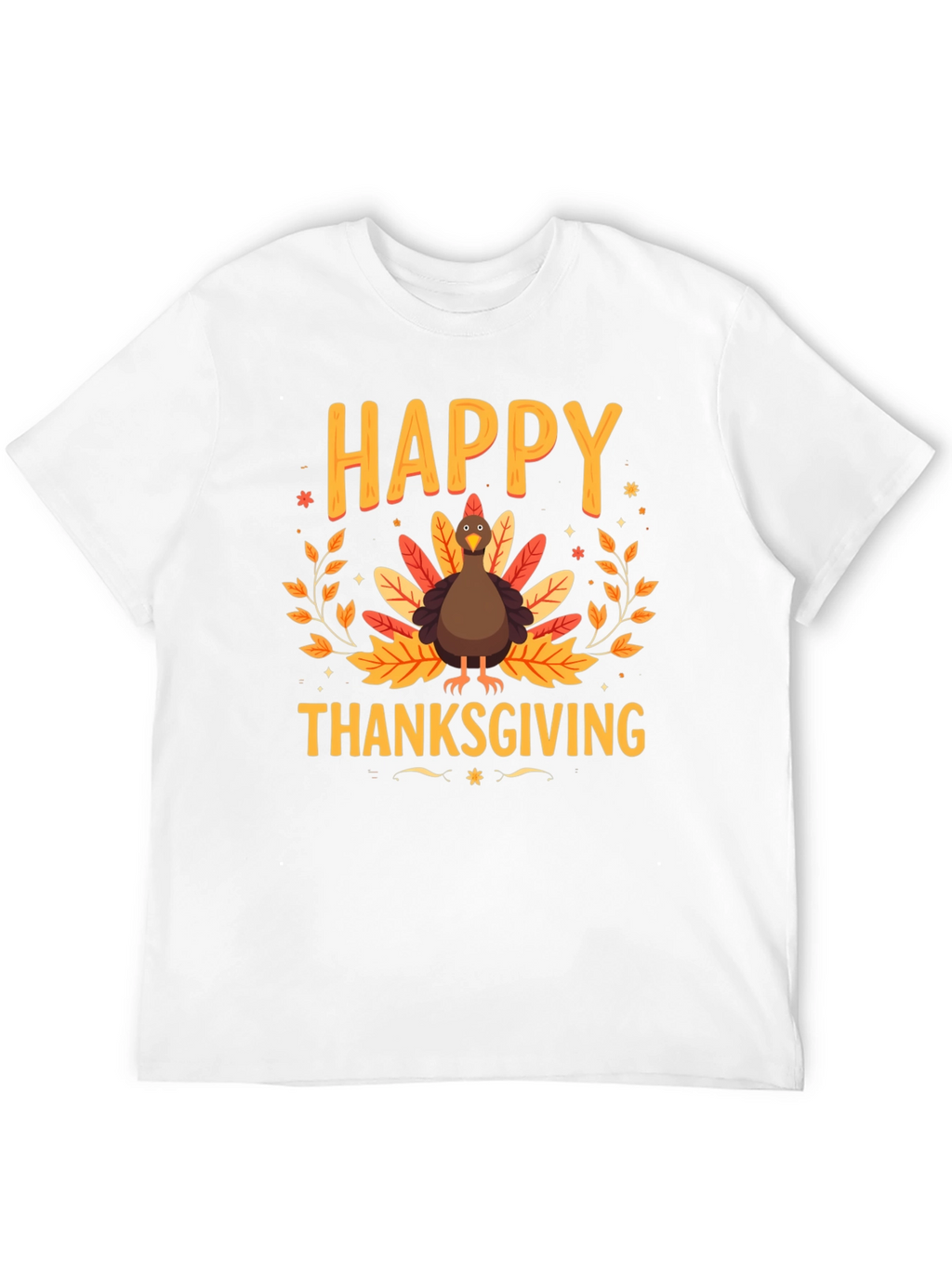 Happy Thanksgiving Turkey Graphic Tee - Holiday Apparel