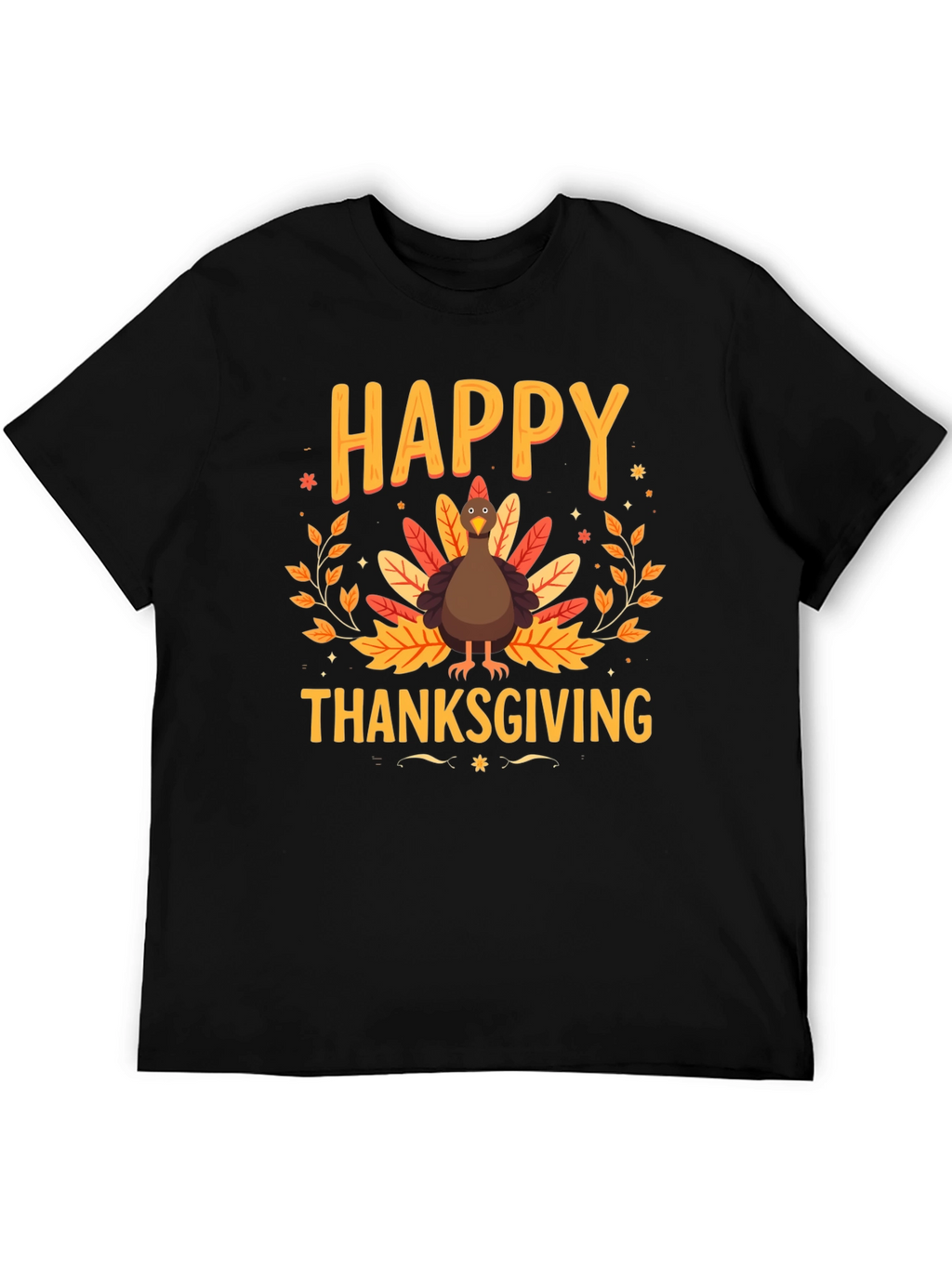 Happy Thanksgiving Turkey Graphic Tee - Holiday Apparel