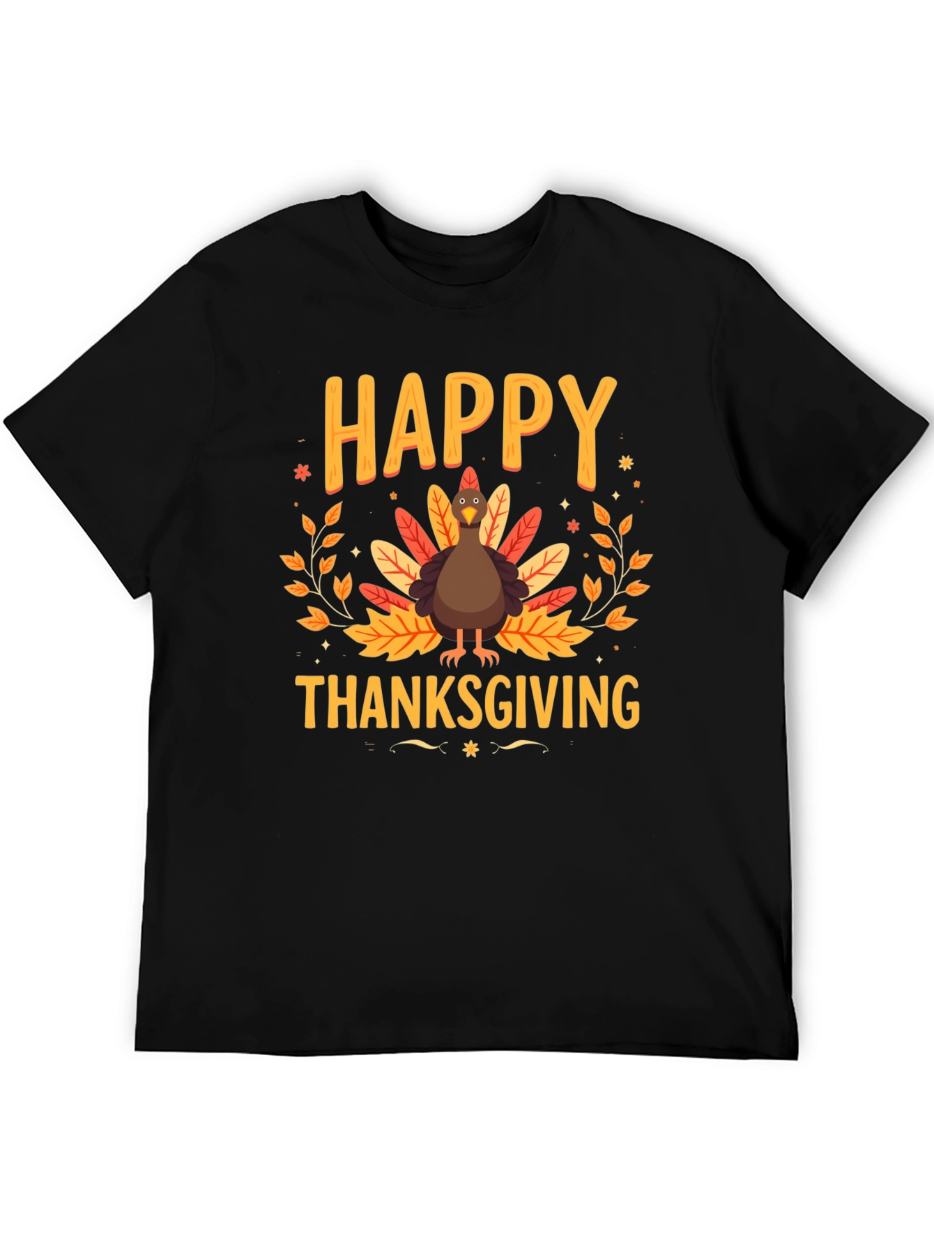 Happy Thanksgiving Turkey Graphic Tee - Holiday Apparel