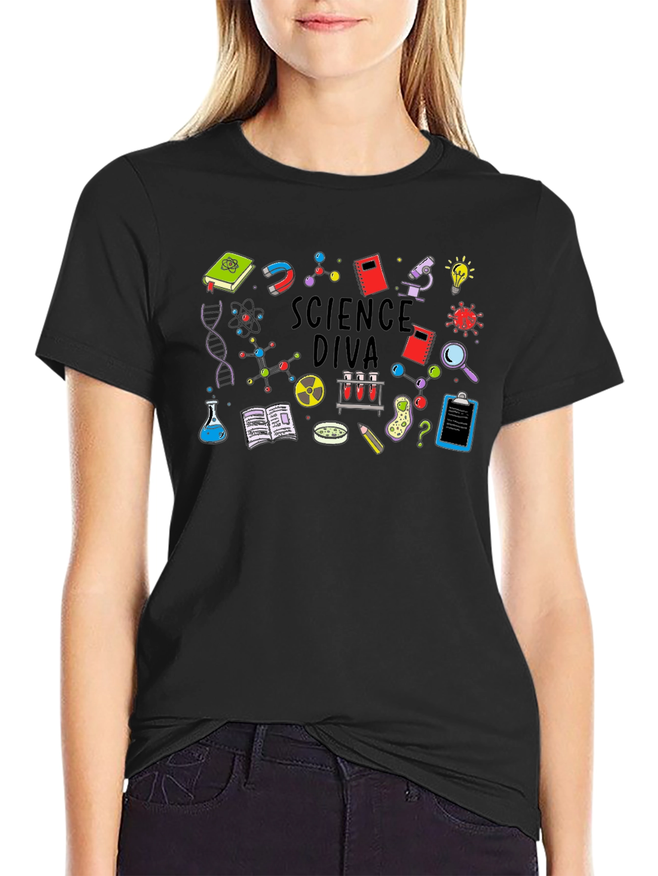 Science Diva T-Shirt - Black Cotton Tee
