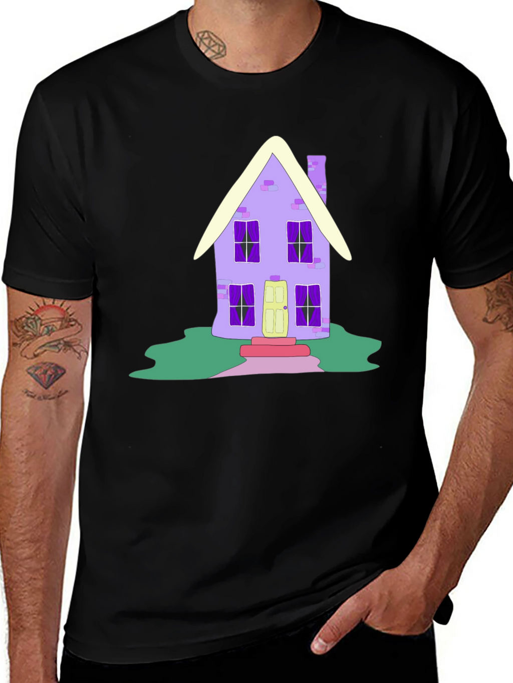 Whimsical House Graphic Tee - Unique Design