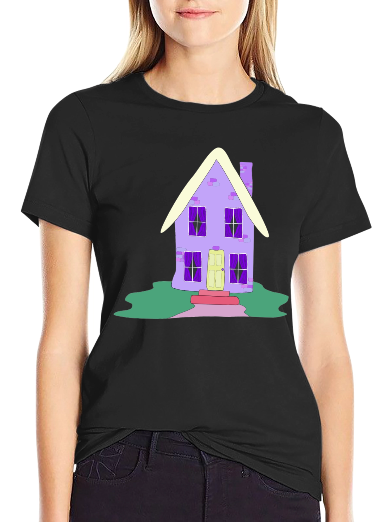 Whimsical House Graphic Tee - Unique Design