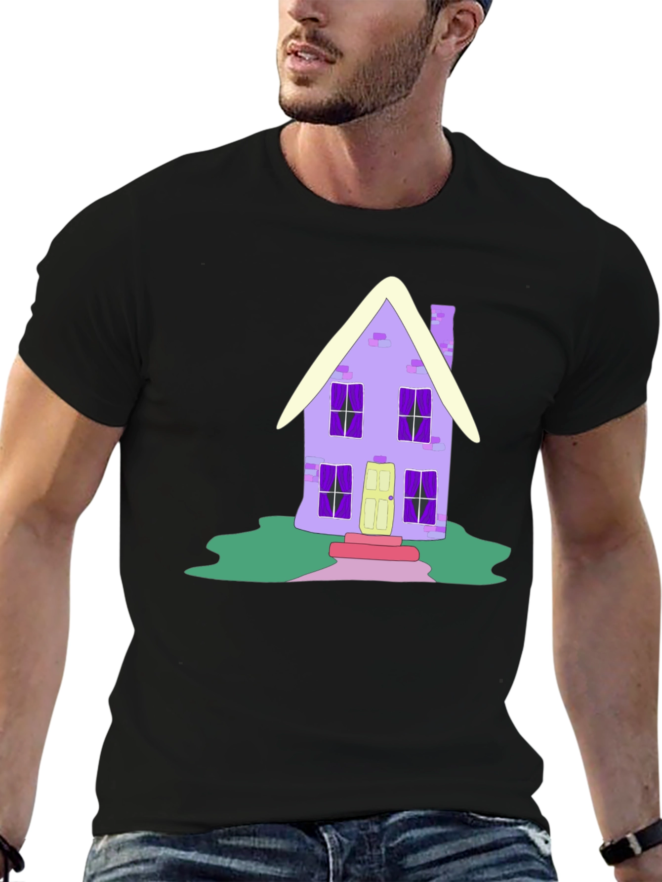 Whimsical House Graphic Tee - Unique Design