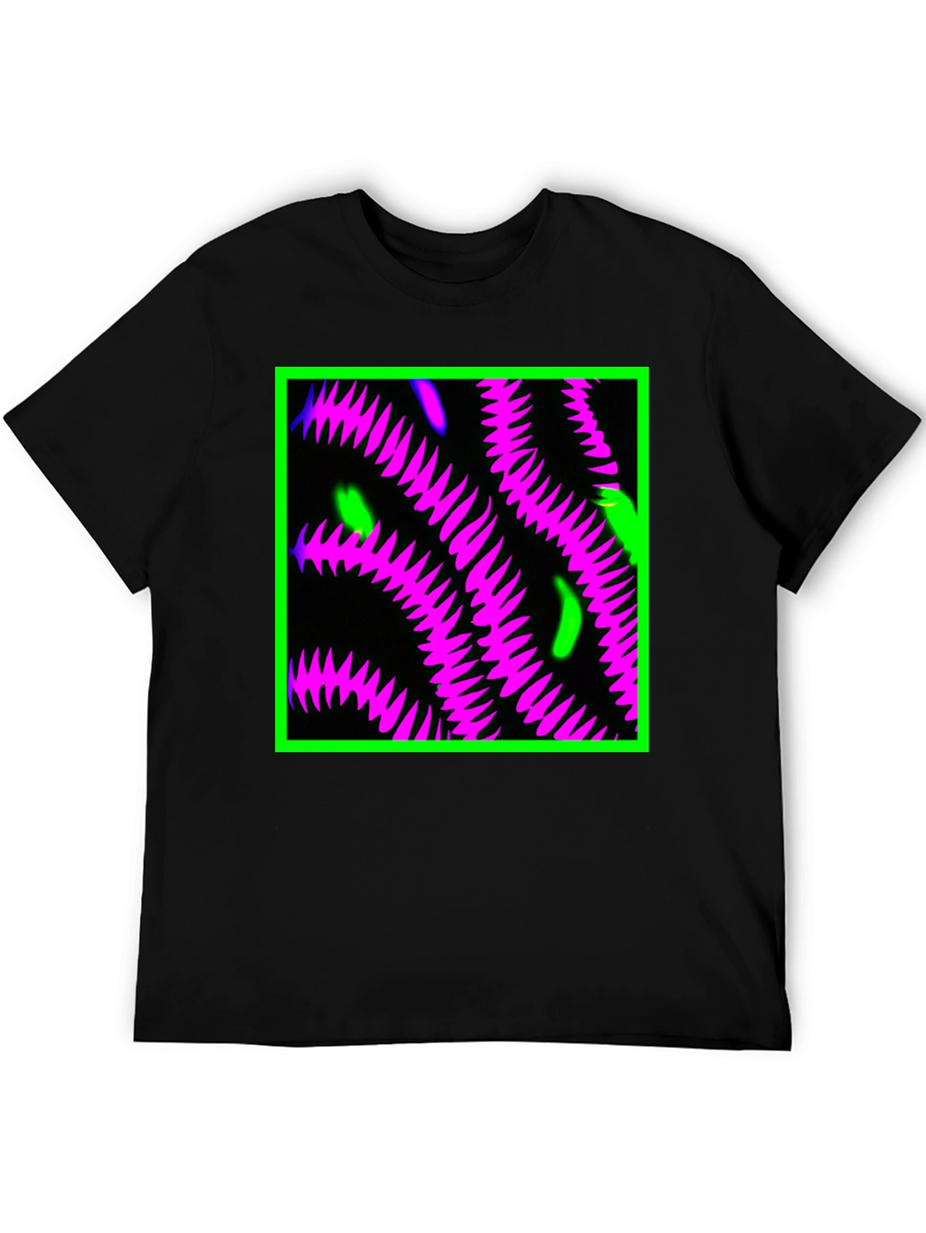 Neon Tentacle Graphic Tee - Black