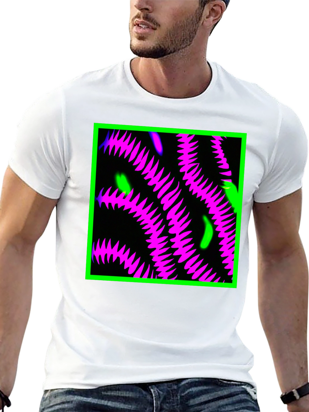 Neon Tentacle Graphic Tee - Black