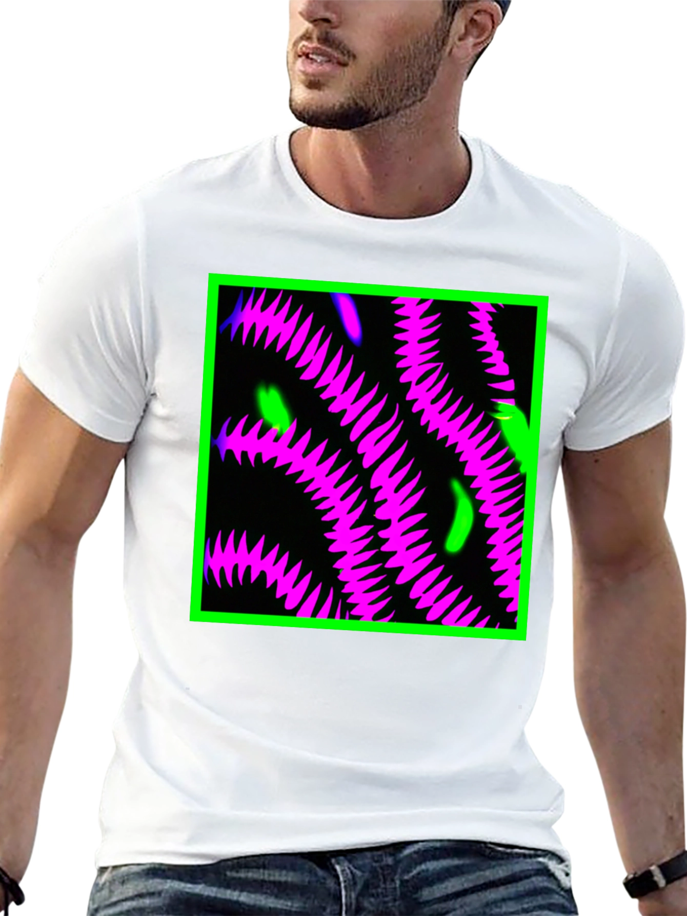 Neon Tentacle Graphic Tee - Black