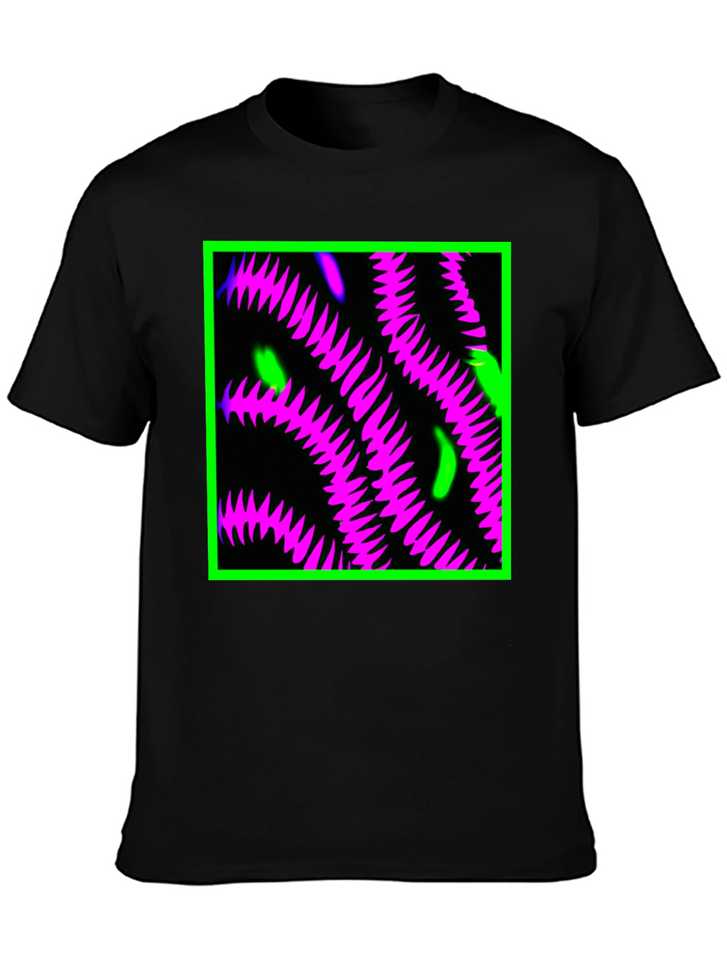 Neon Tentacle Graphic Tee - Black