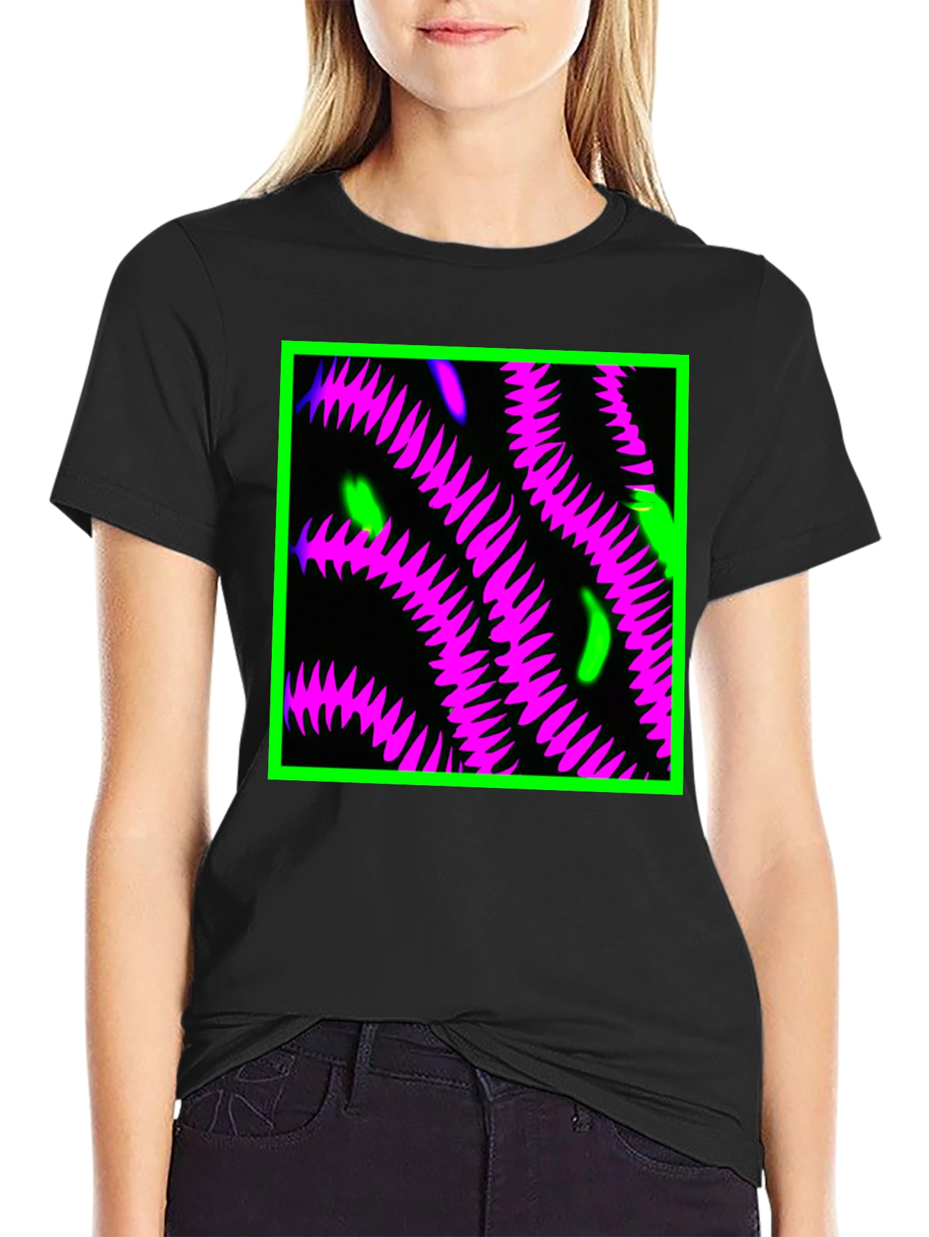 Neon Tentacle Graphic Tee - Black