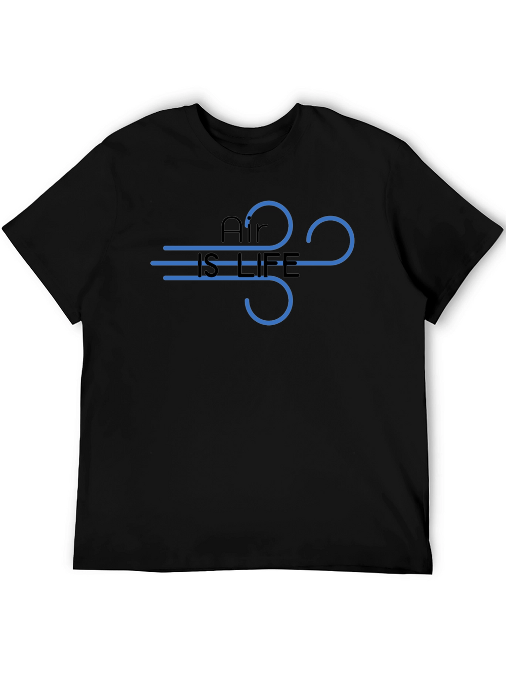 Air is Life Graphic Tee - Black Cotton T-Shirt