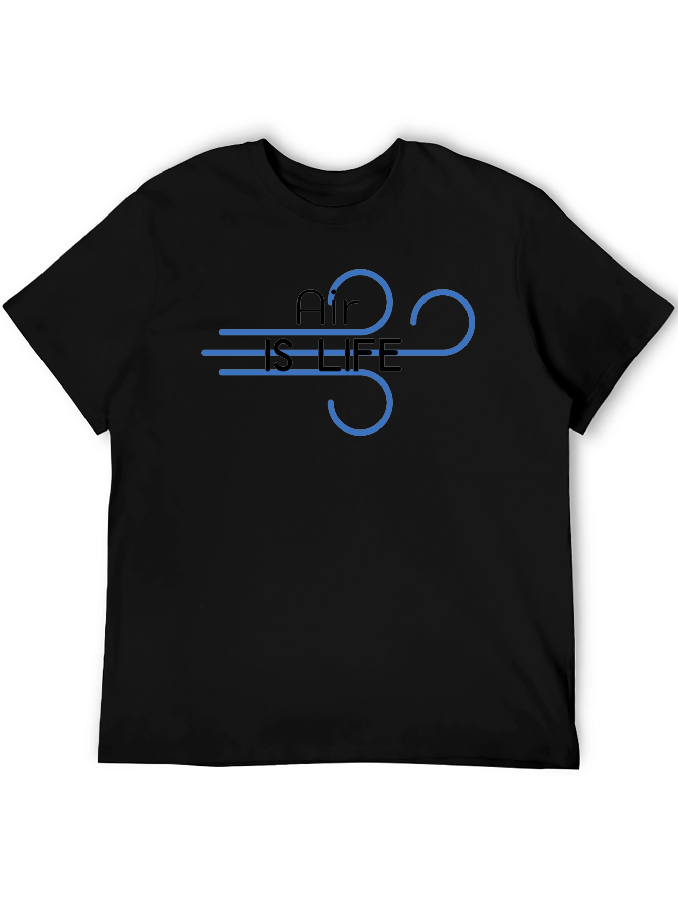 Air is Life Graphic Tee - Black Cotton T-Shirt