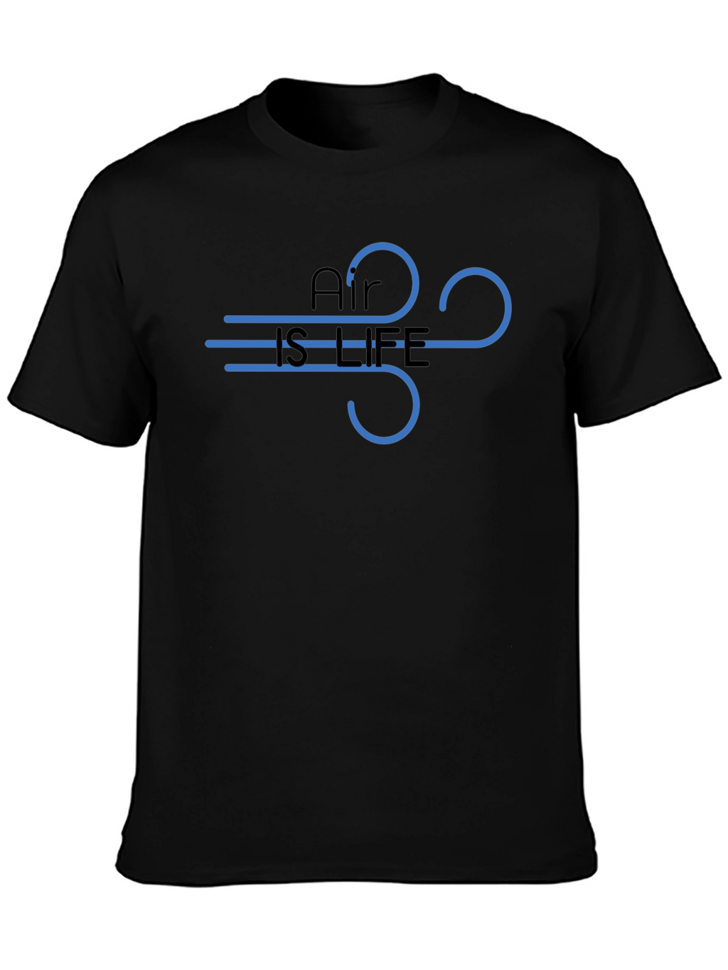 Air is Life Graphic Tee - Black Cotton T-Shirt