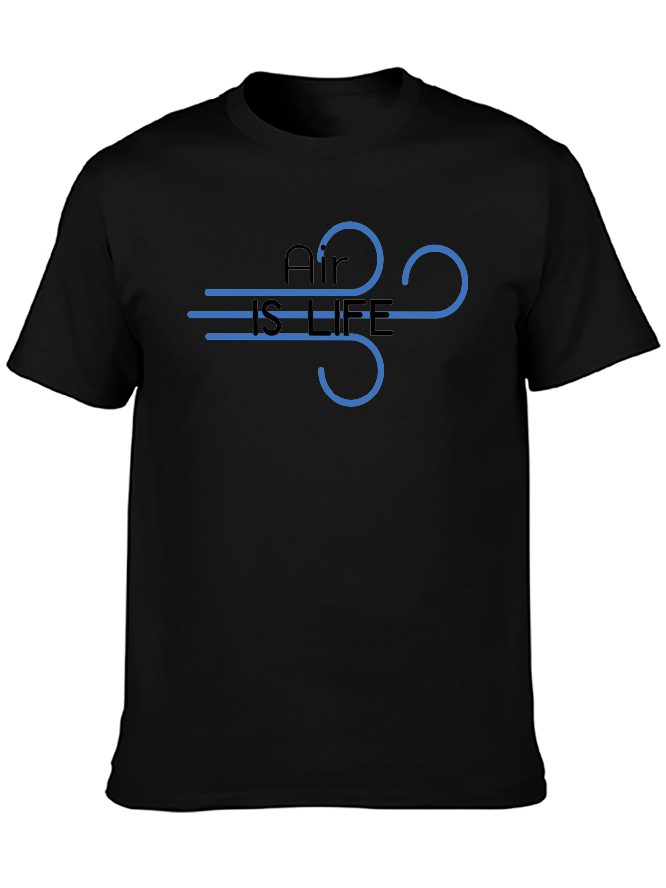 Air is Life Graphic Tee - Black Cotton T-Shirt