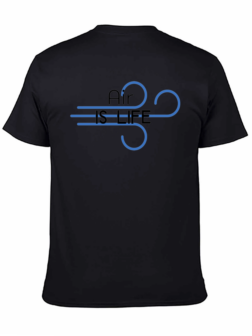 Air is Life Graphic Tee - Black Cotton T-Shirt