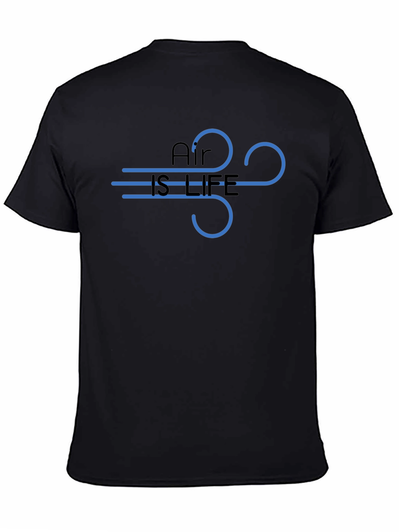 Air is Life Graphic Tee - Black Cotton T-Shirt