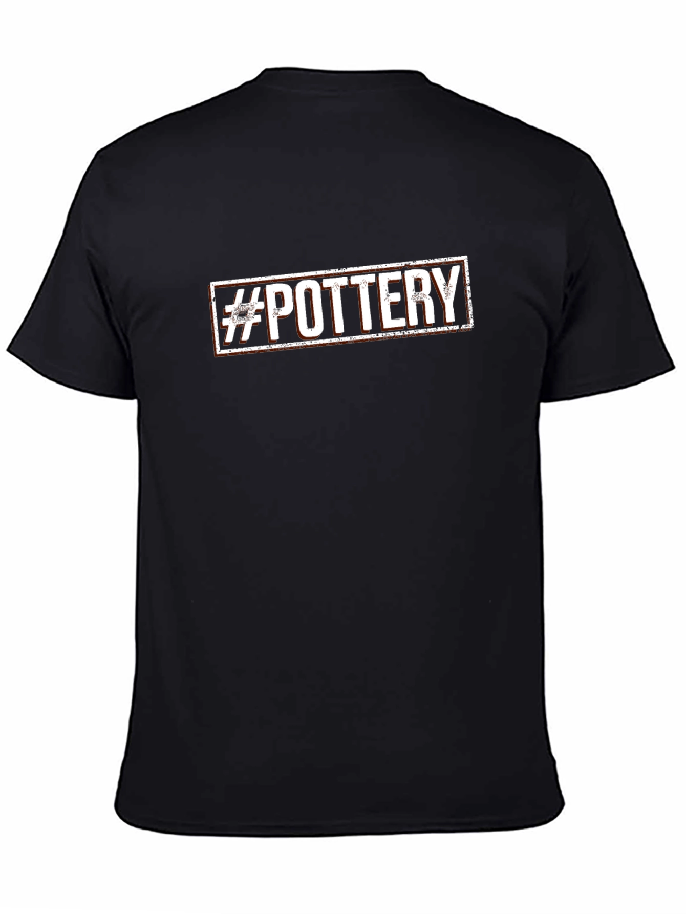 Pottery Hashtag Graphic Tee - Black Cotton T-Shirt