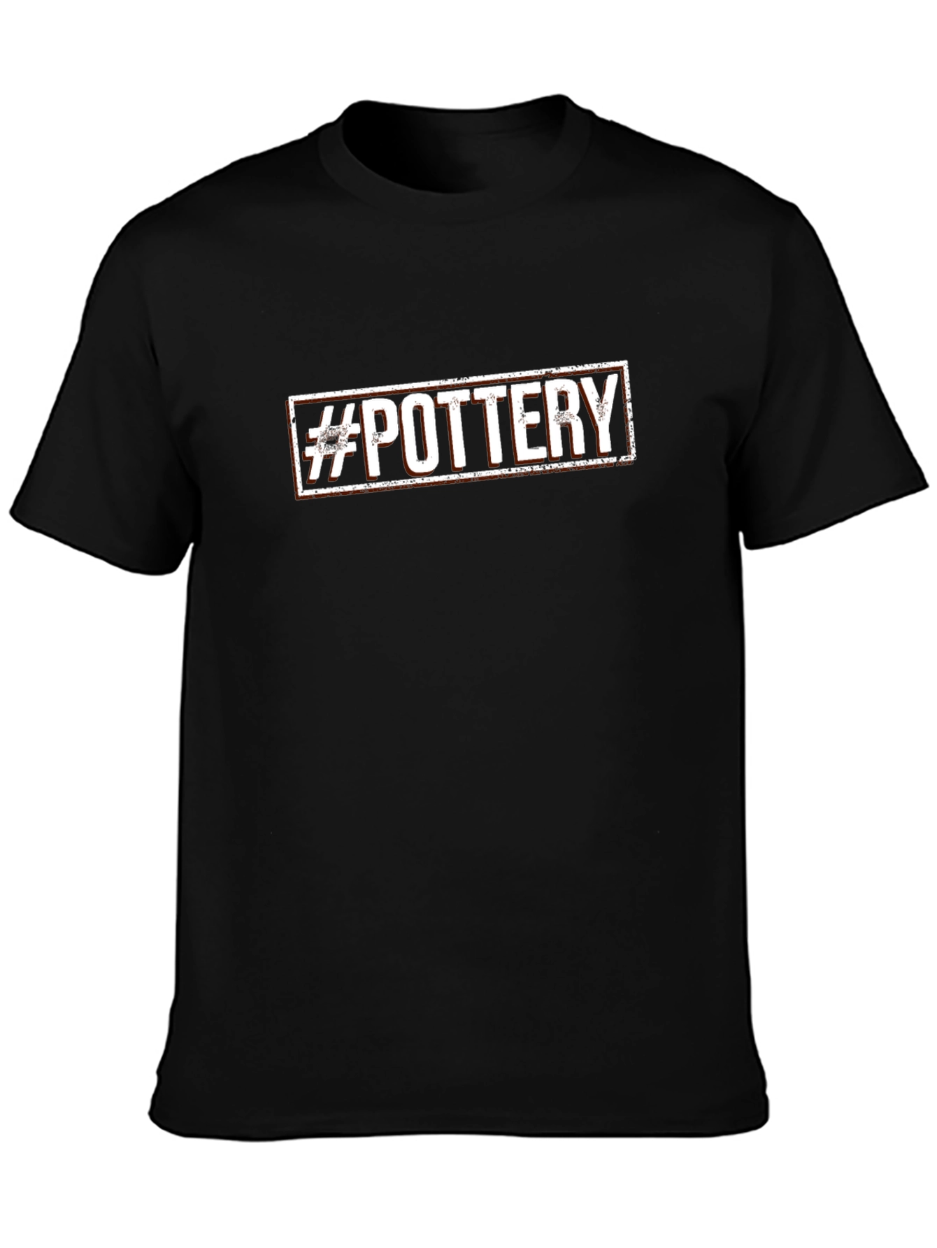 Pottery Hashtag Graphic Tee - Black Cotton T-Shirt