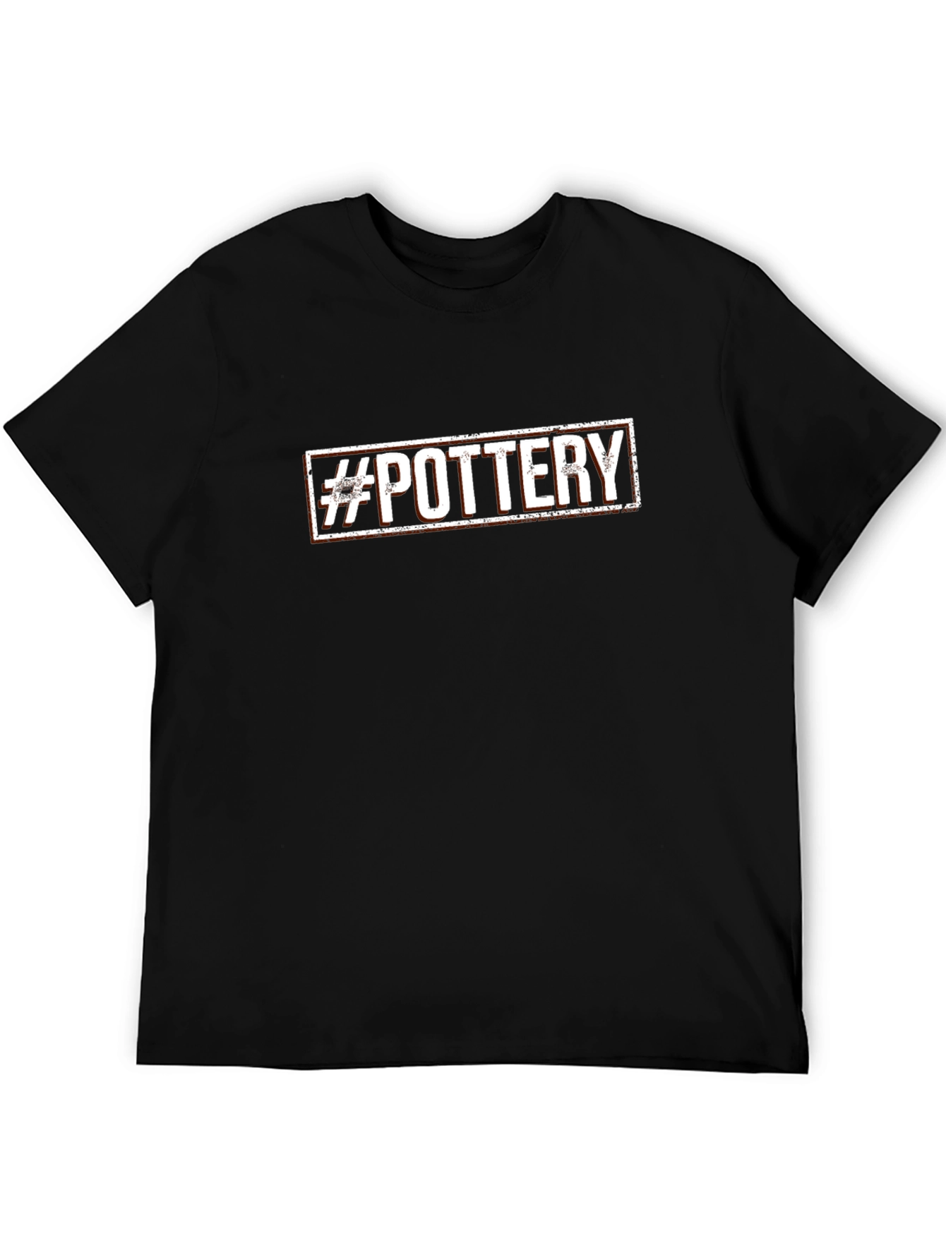 Pottery Hashtag Graphic Tee - Black Cotton T-Shirt