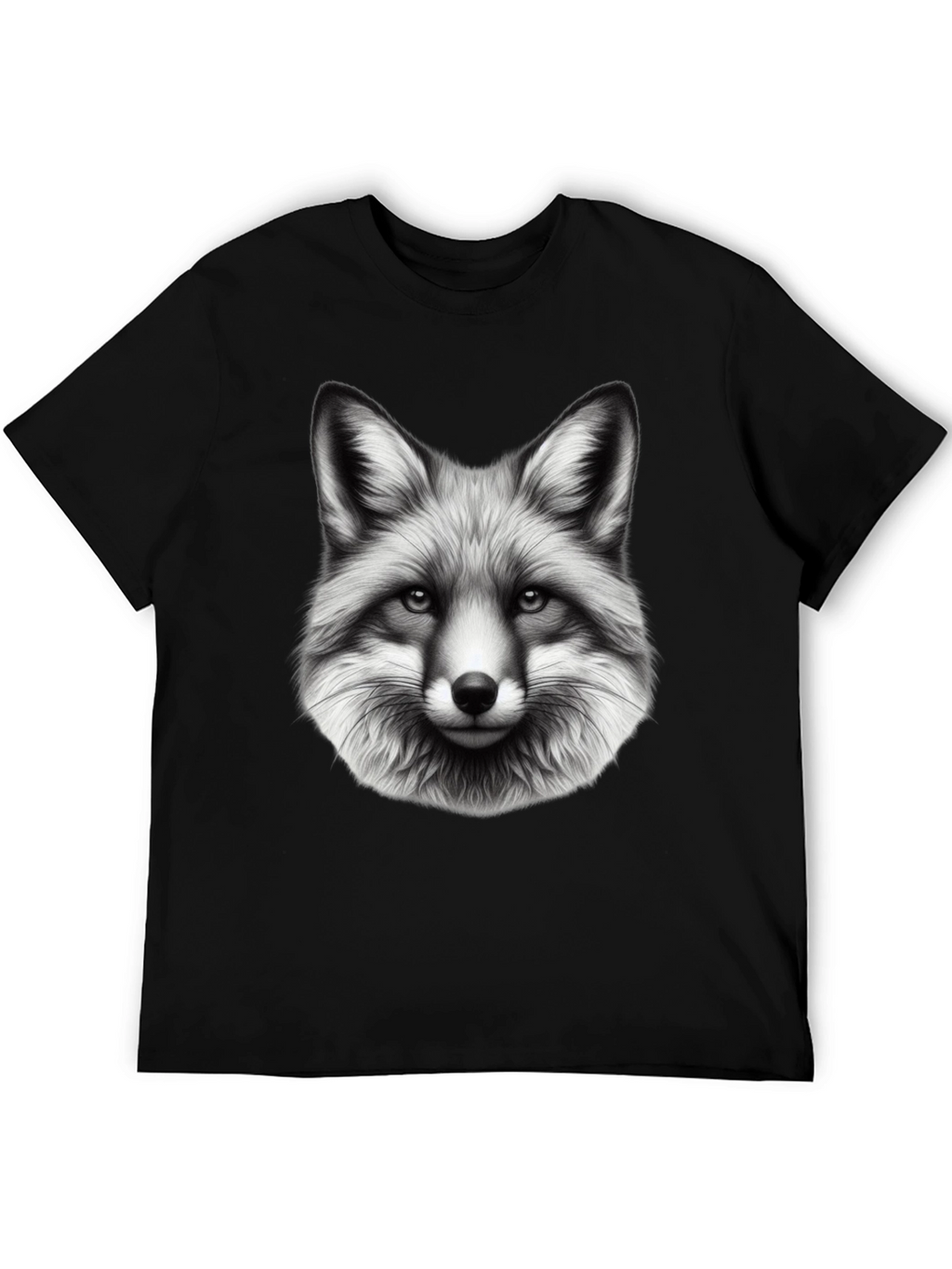 Fox Graphic Print Black T-Shirt