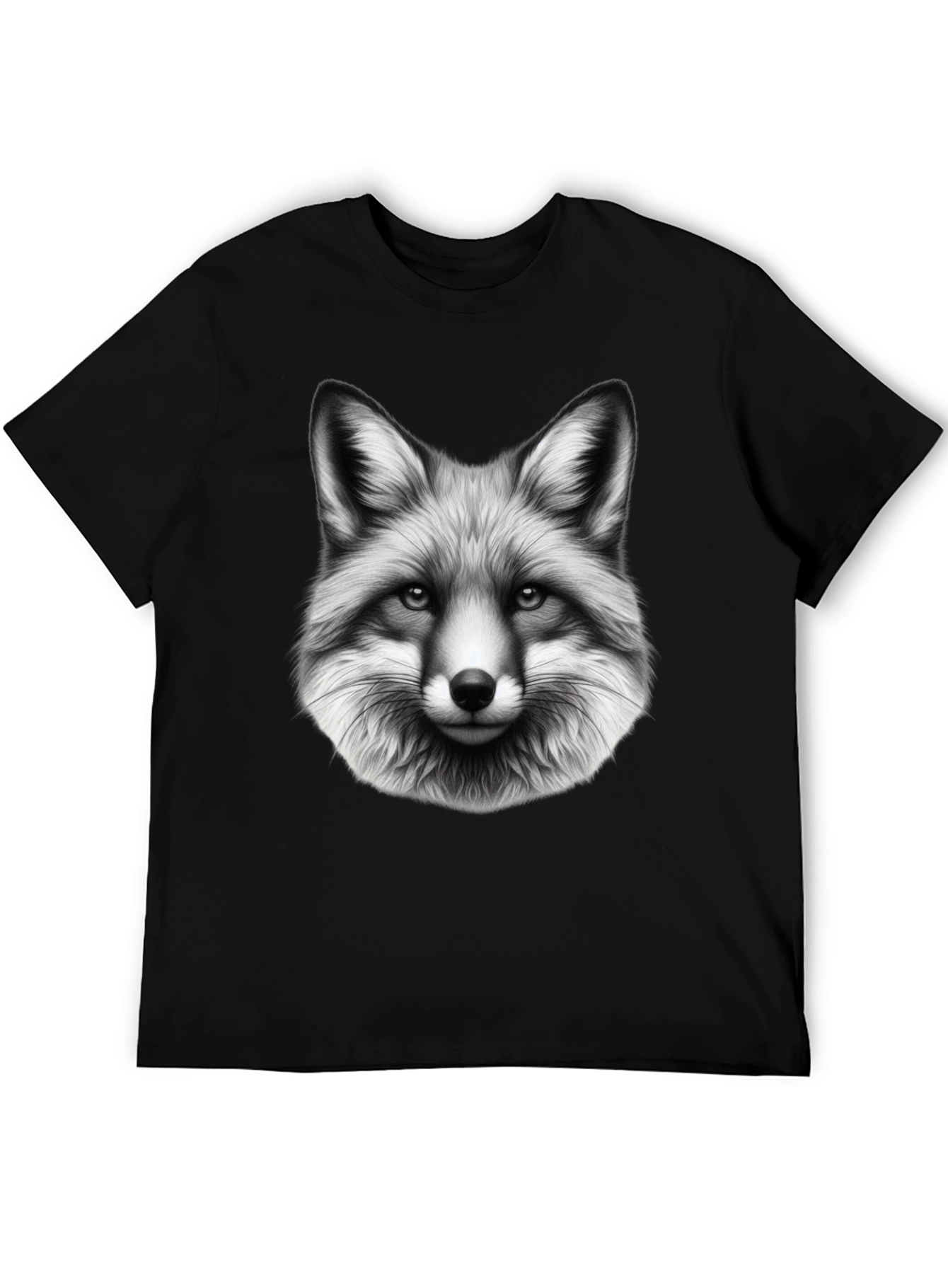 Fox Graphic Print Black T-Shirt
