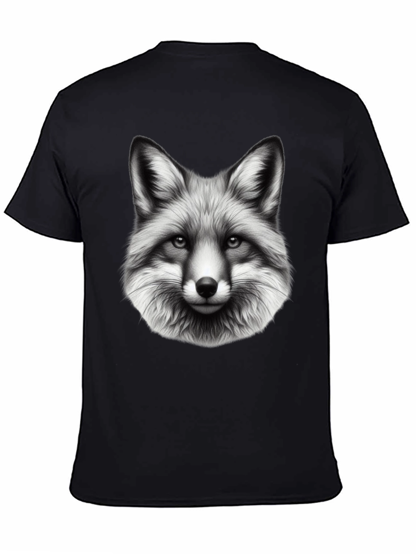 Fox Graphic Print Black T-Shirt