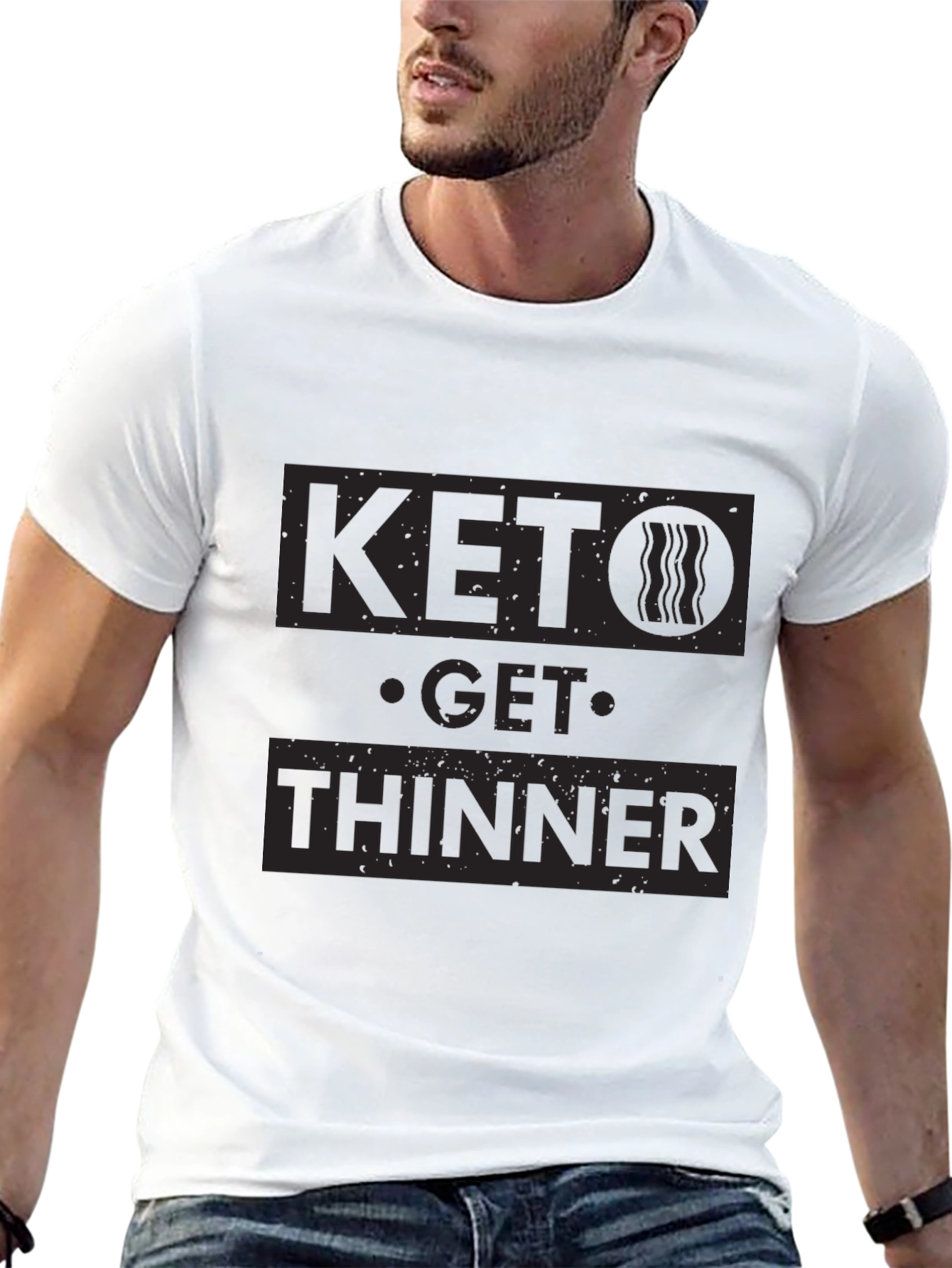 Keto Get Thinner Black Graphic T-Shirt