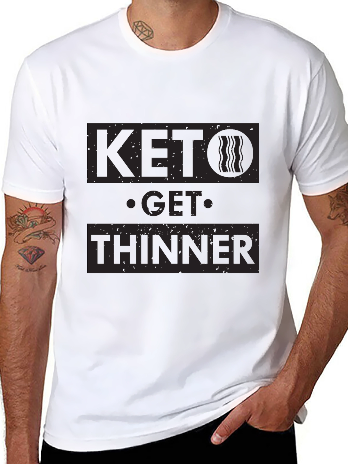 Keto Get Thinner Black Graphic T-Shirt