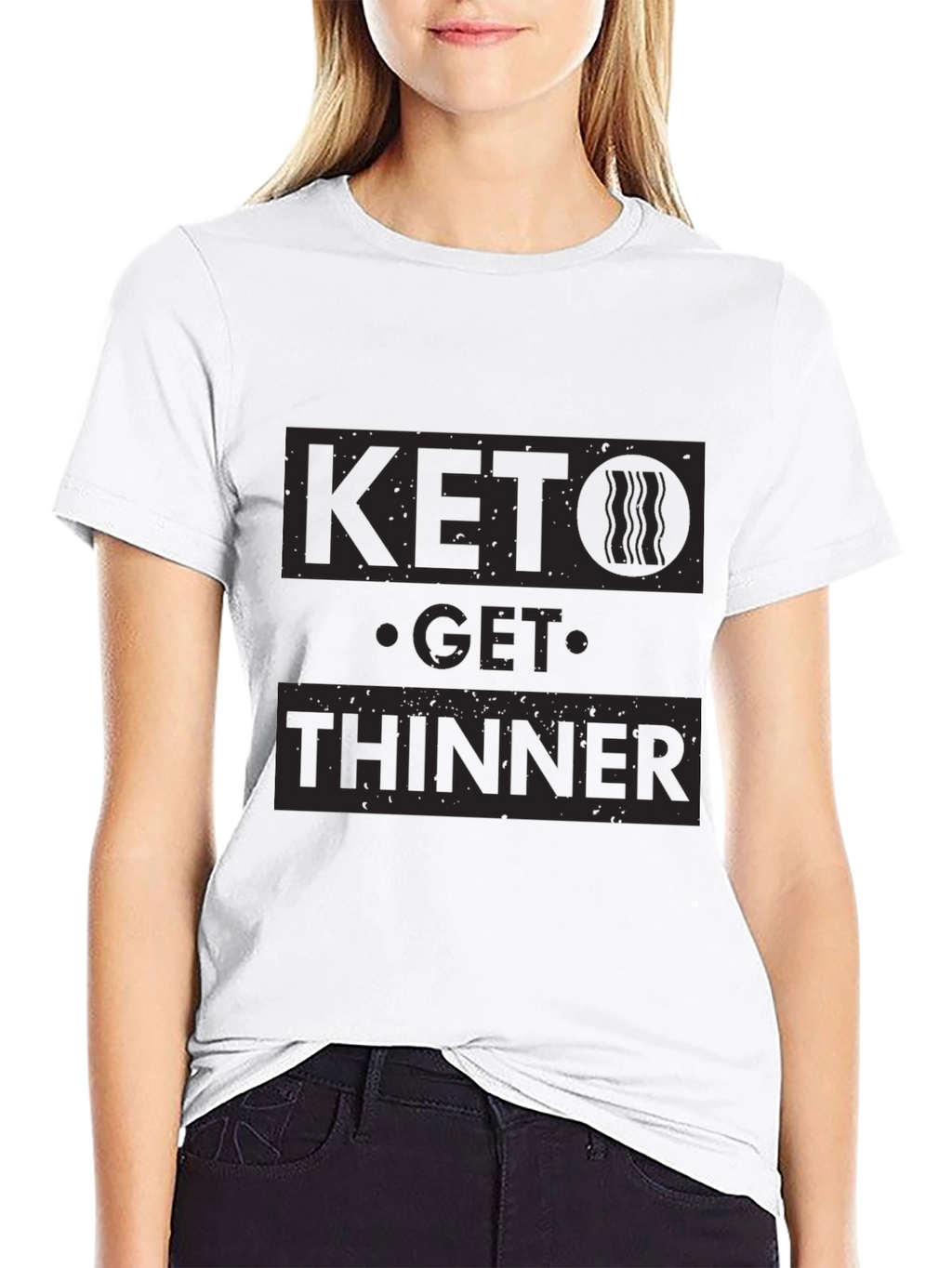 Keto Get Thinner Black Graphic T-Shirt