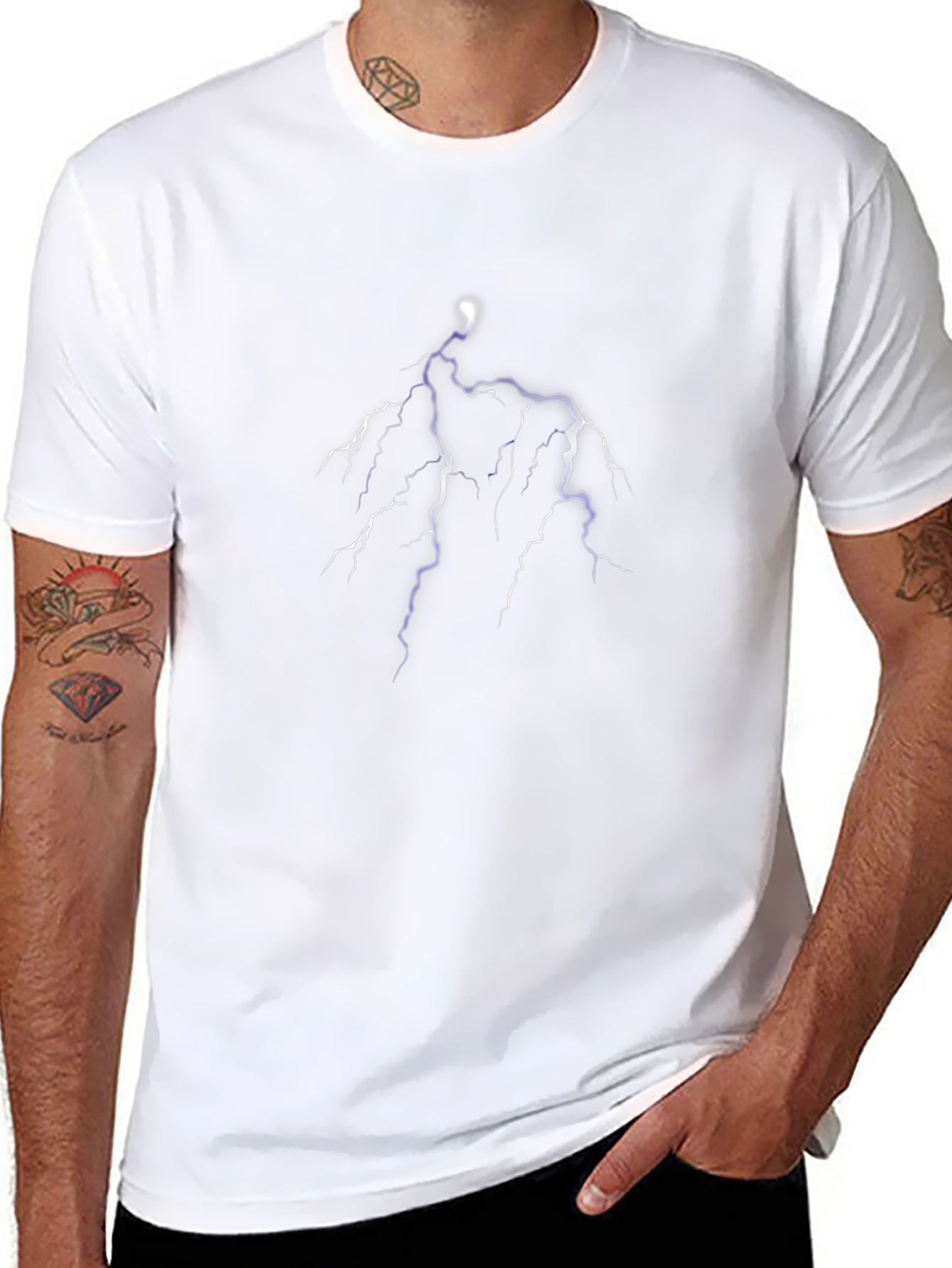 Black Lightning Bolt Graphic Tee