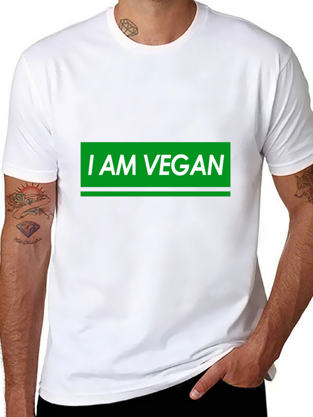 I AM VEGAN Graphic T-Shirt - Black